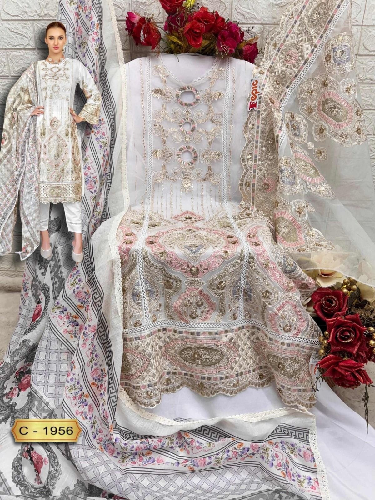 FEPIC ROSEMEEN 1956 PAKISTANI EID FESTTIVAL SALWAR SUIT