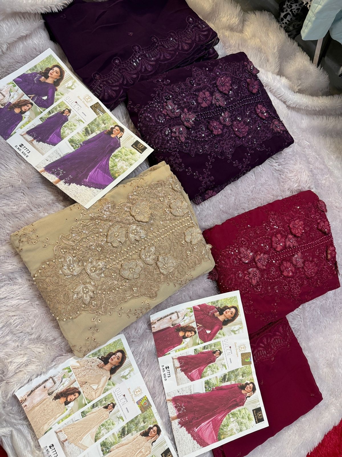 ZIAAZ DESIGN 632 PAKISTANI GEORGTTE WITH HAND WORK WITH EMBROIDERY
