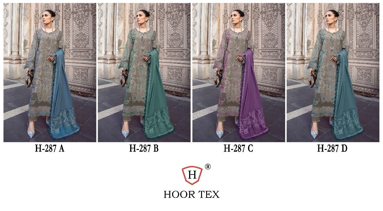HOOR TEX  H-287 PAKISTANI HEAVY RAYON EMBROIDERY SALWAR SUIT