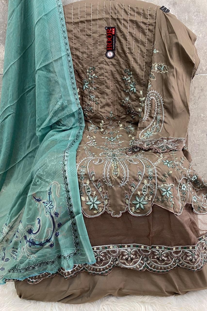 HOOR TEX  H-287 PAKISTANI HEAVY RAYON EMBROIDERY SALWAR SUIT