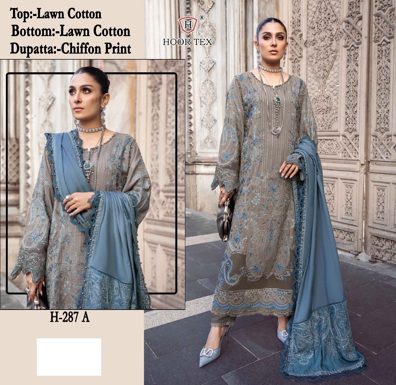 HOOR TEX  H-287 PAKISTANI HEAVY RAYON EMBROIDERY SALWAR SUIT