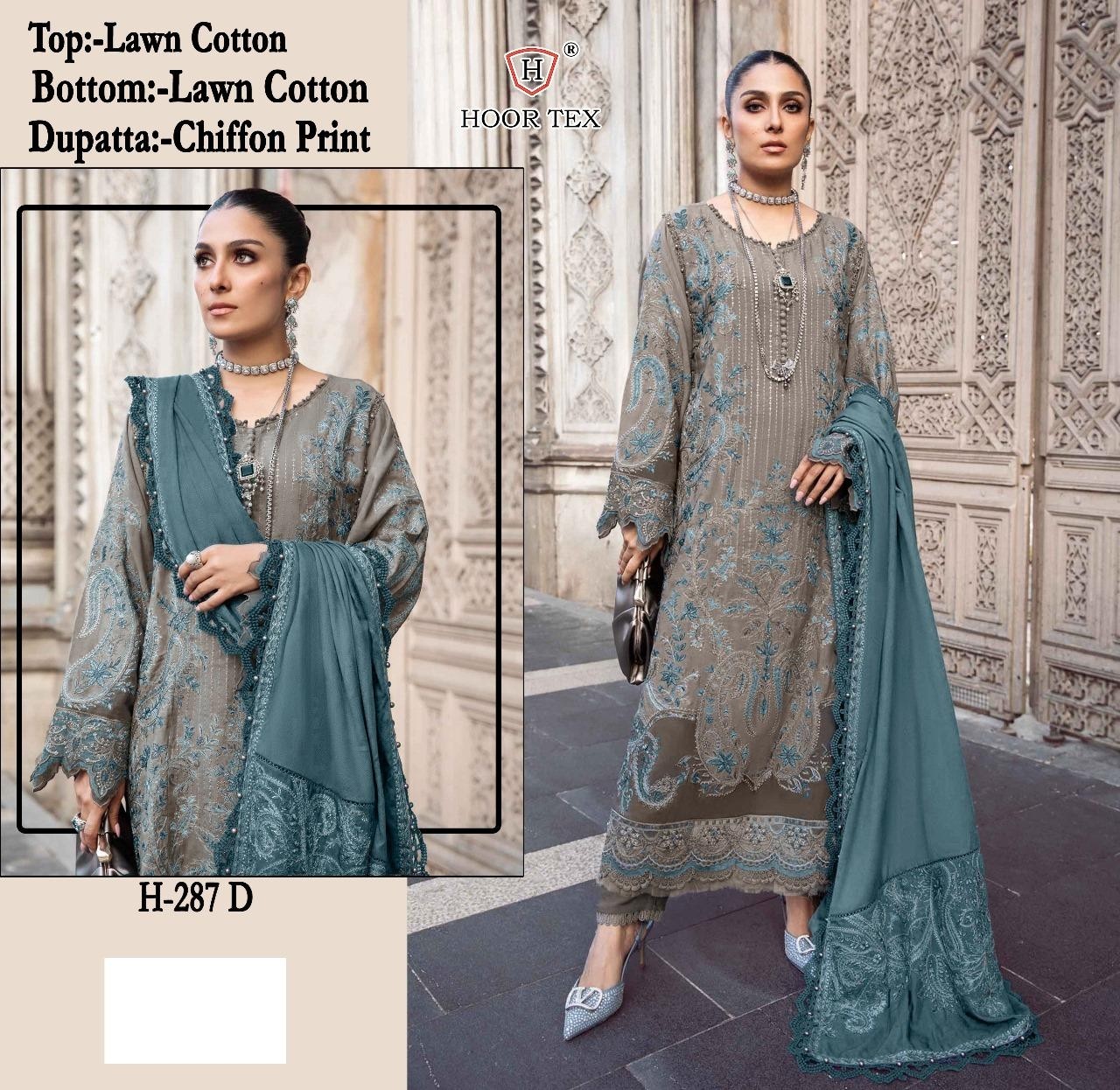 HOOR TEX  H-287 PAKISTANI HEAVY RAYON EMBROIDERY SALWAR SUIT