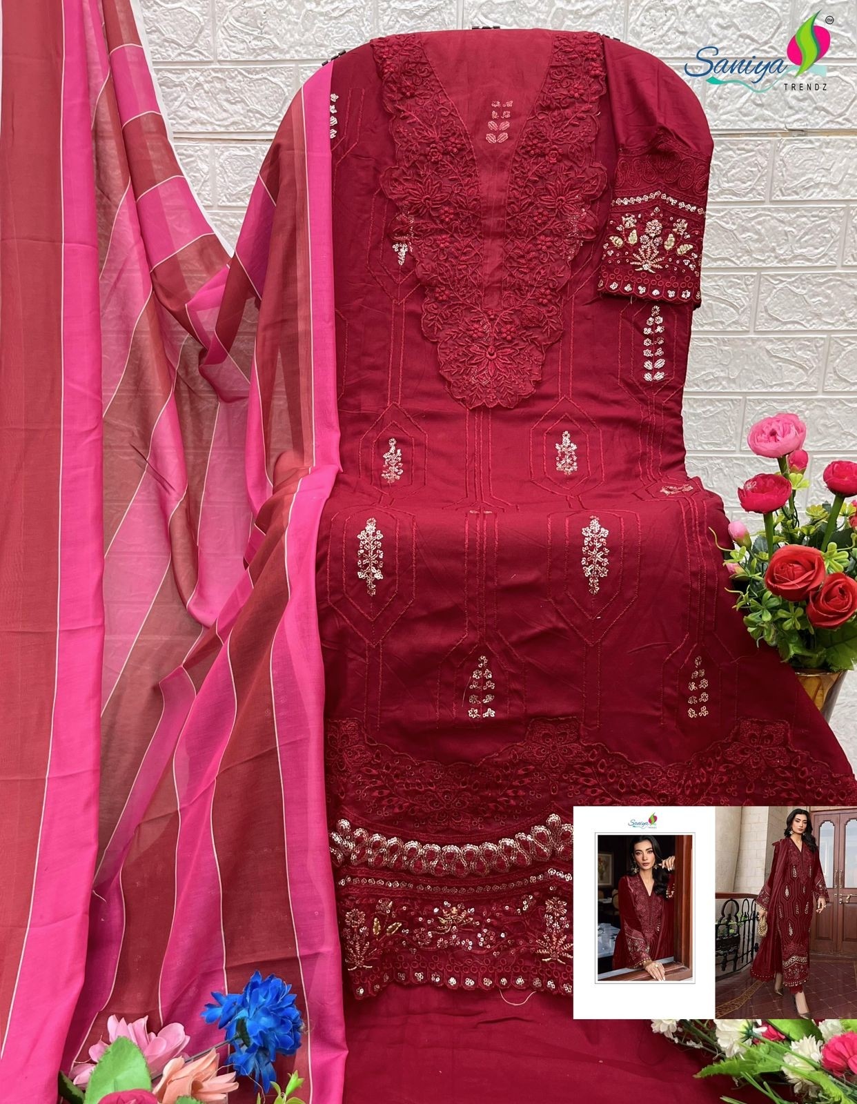 SANIYA TRENDZ 7120 PAKISTANI MARIYAM B RAYON SALWAR SUIT