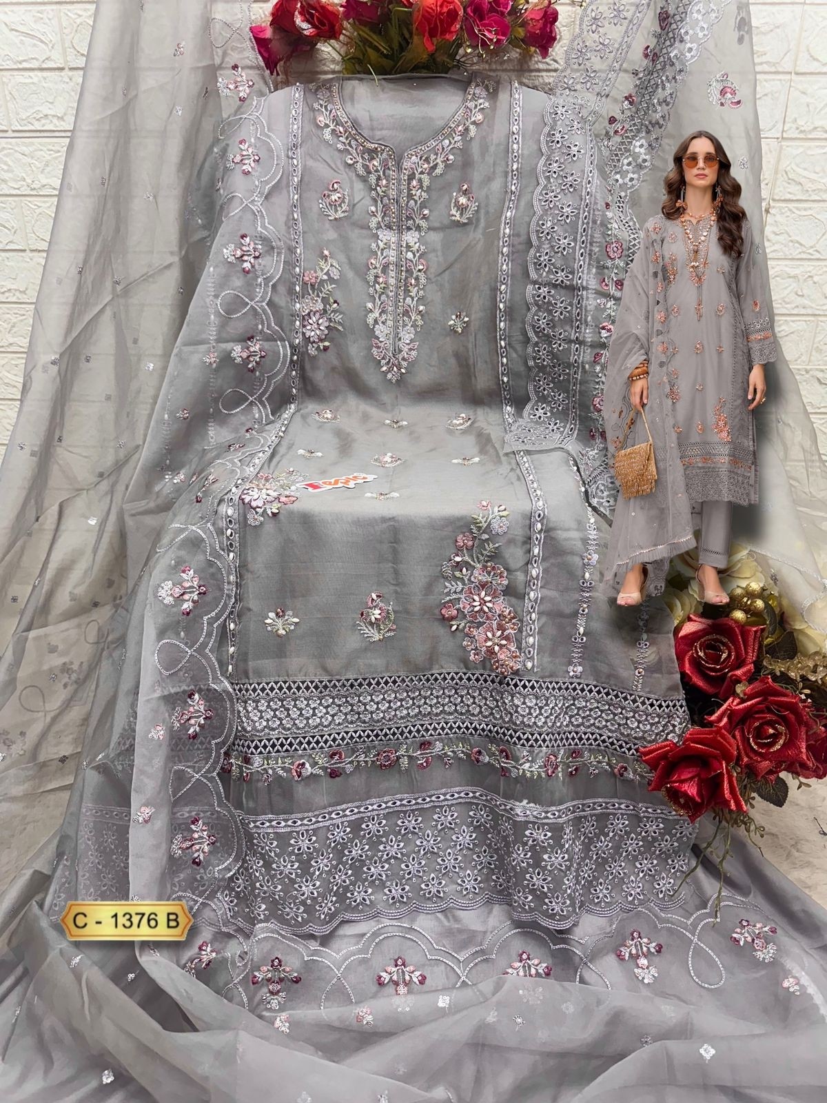 FEPIC ROSEMEEN 1376 PAKISTANI EID FESTIVAL HEAVY EMBROIDERY SALWAR SUIT