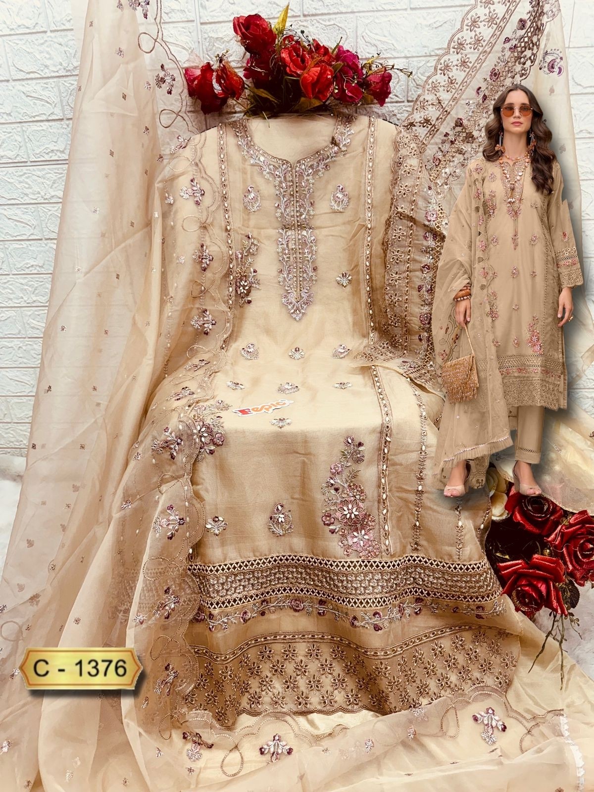 FEPIC ROSEMEEN 1376 PAKISTANI EID FESTIVAL HEAVY EMBROIDERY SALWAR SUIT