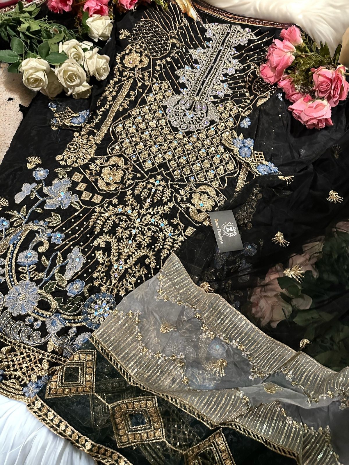 ZIAAZ DESIGN  511 512 508 PAKISTANI ORAGENZA VERY BEAUTIFUL EMBROIDERY WORK