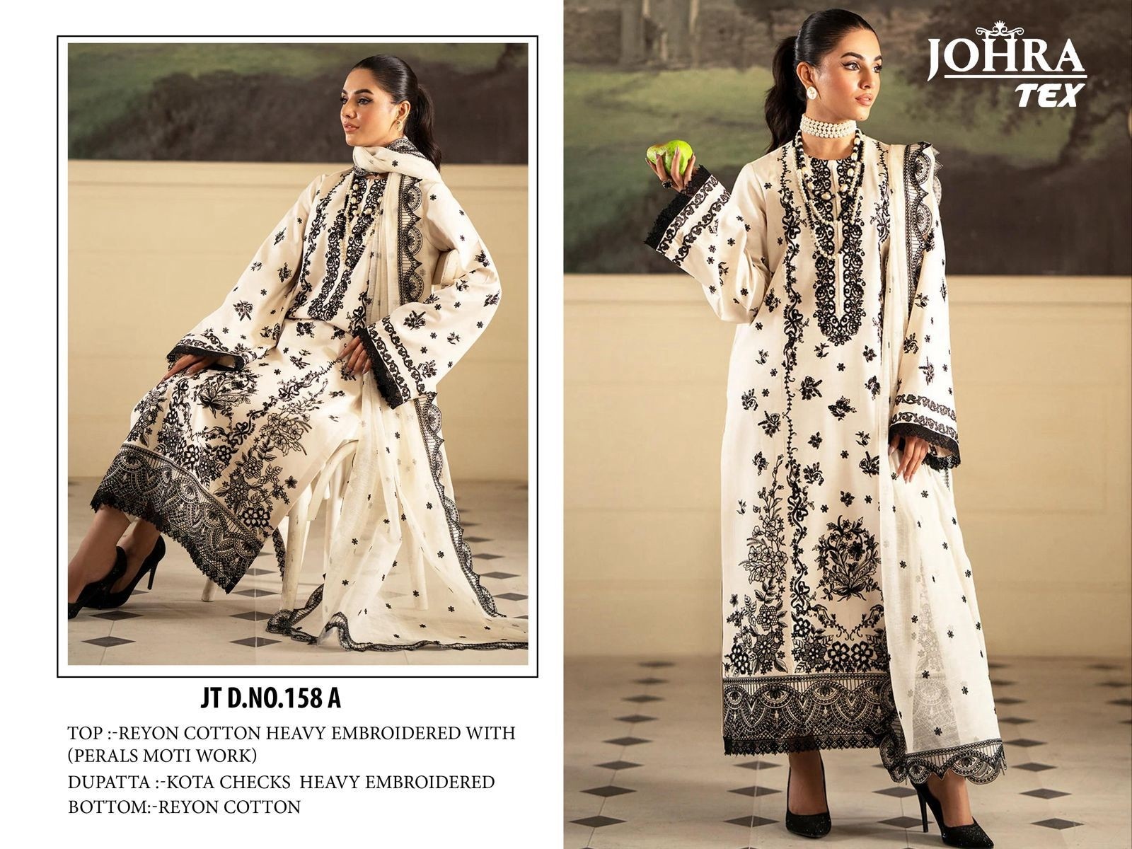 JOHRA TEX JT 158 PAKISTANI RAYON COLLETION WITH EMBROIDERY WORK