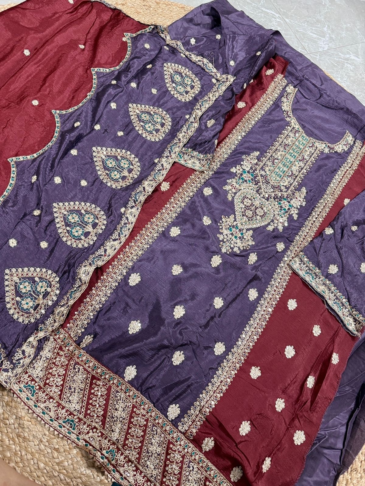 ZIAAZ DESIGNS 490 PAKISTANI CHINON  SILK SEMI STICHAD SALWAR SUIT