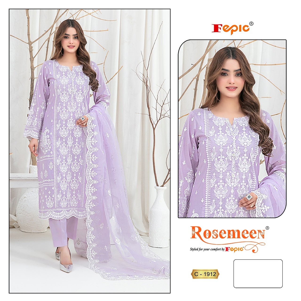 FEPIC ROSEMEEN 1912 PAKISTANI EMBRPIDERY SUIT