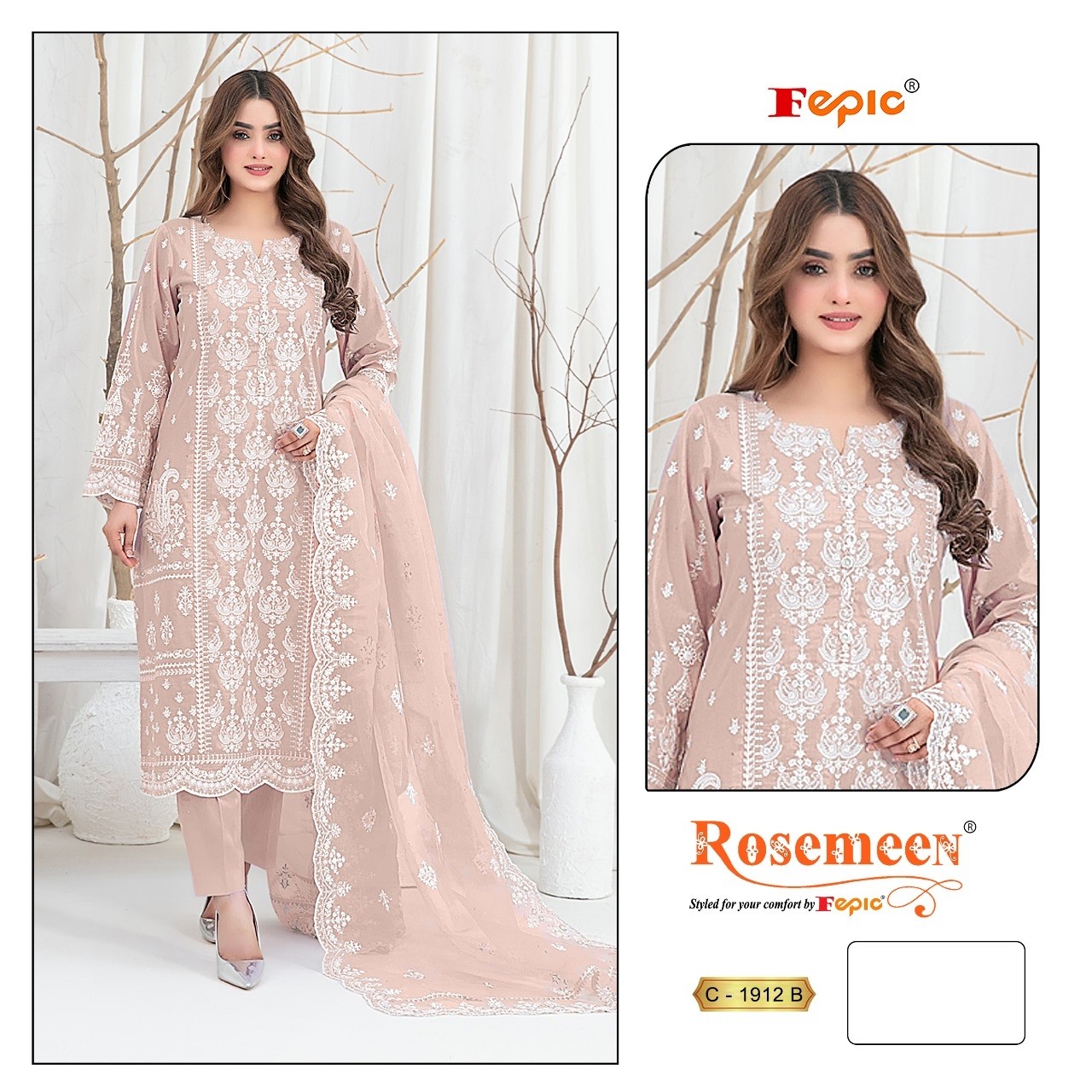 FEPIC ROSEMEEN 1912 PAKISTANI EMBRPIDERY SUIT