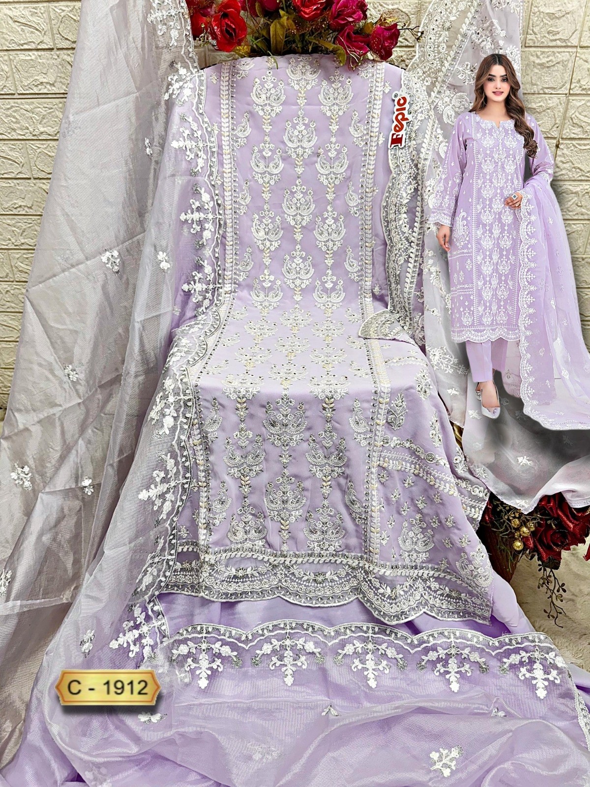 FEPIC ROSEMEEN 1912 PAKISTANI EMBRPIDERY SUIT