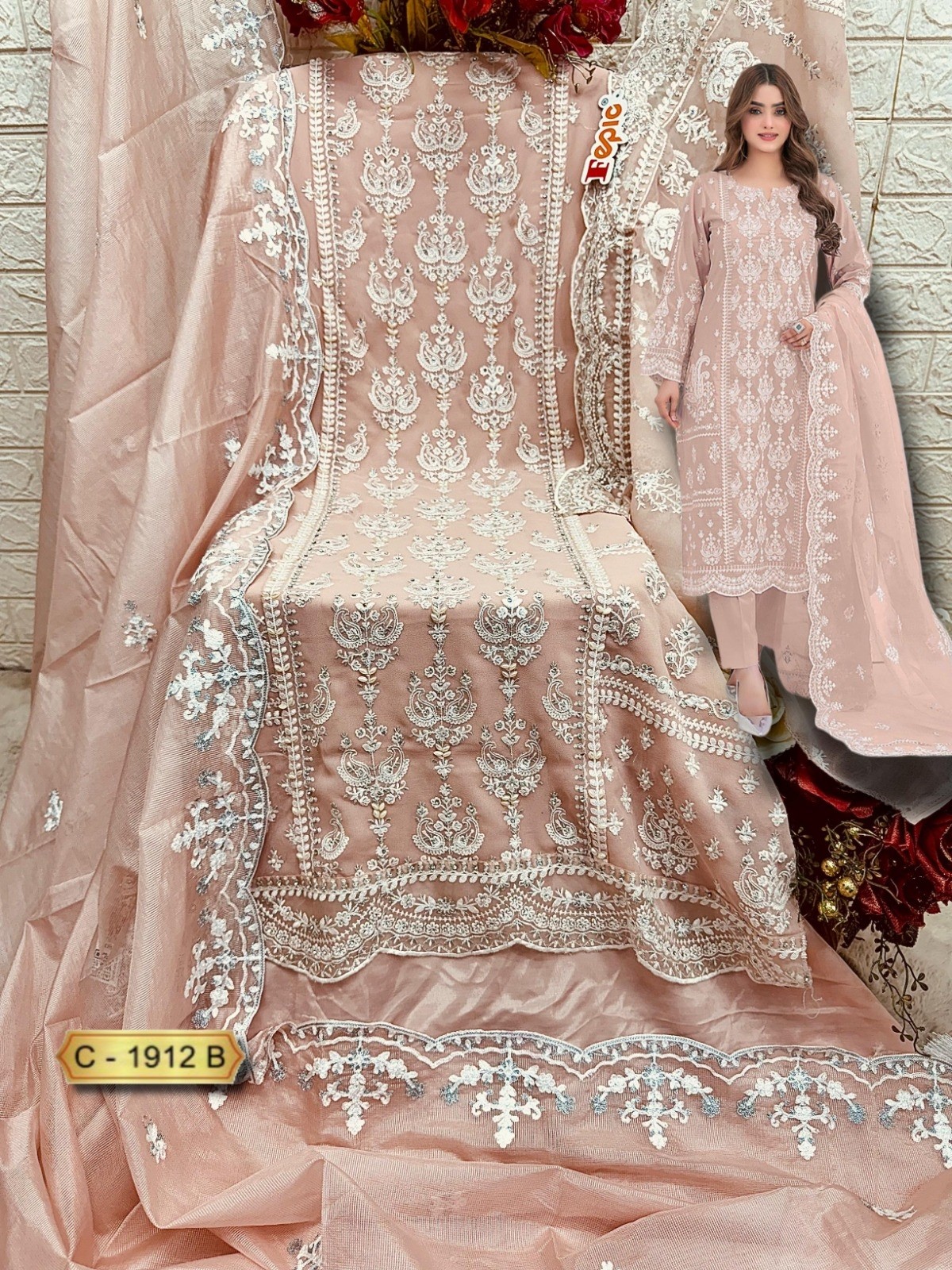 FEPIC ROSEMEEN 1912 PAKISTANI EMBRPIDERY SUIT