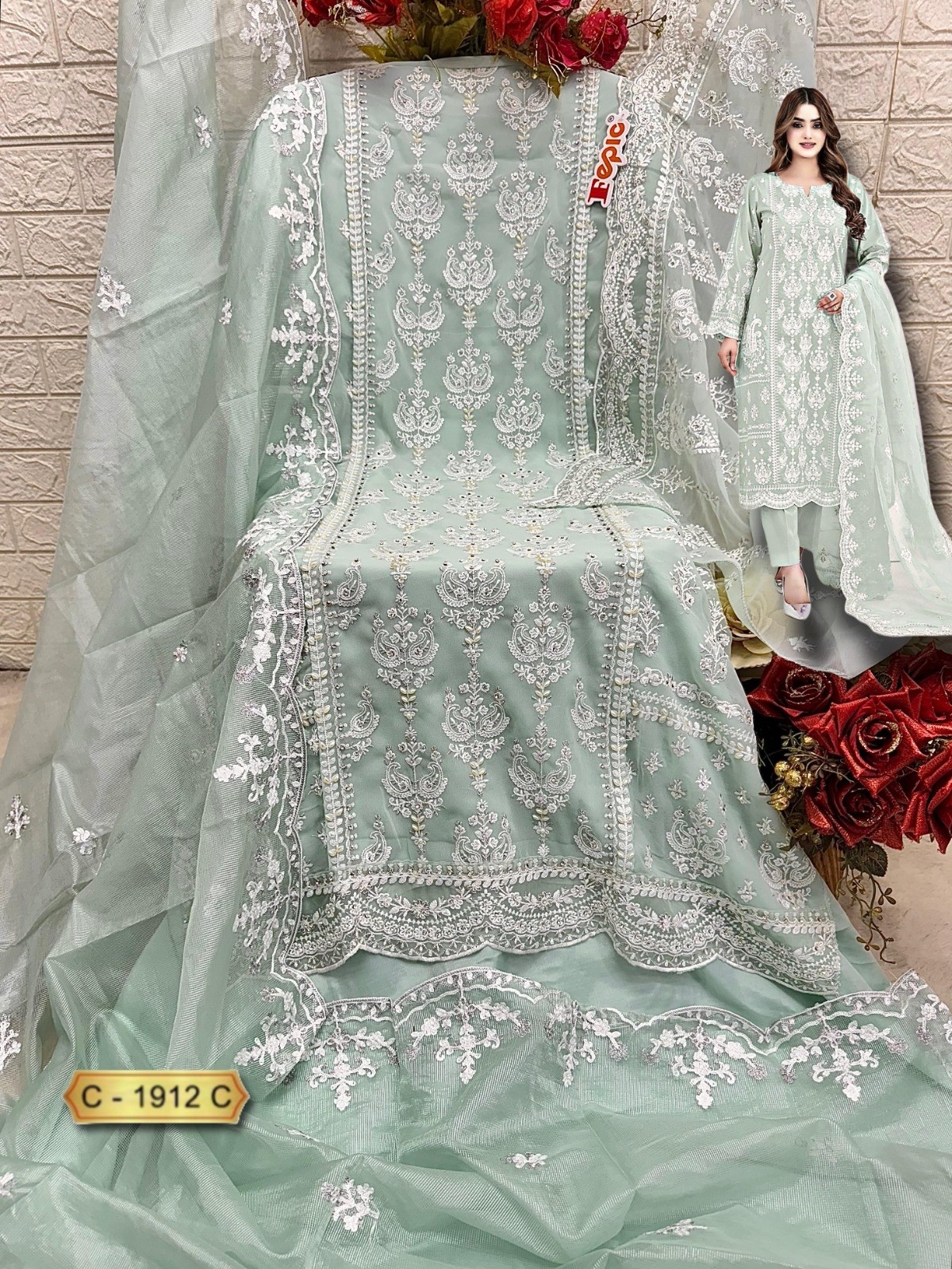FEPIC ROSEMEEN 1912 PAKISTANI EMBRPIDERY SUIT