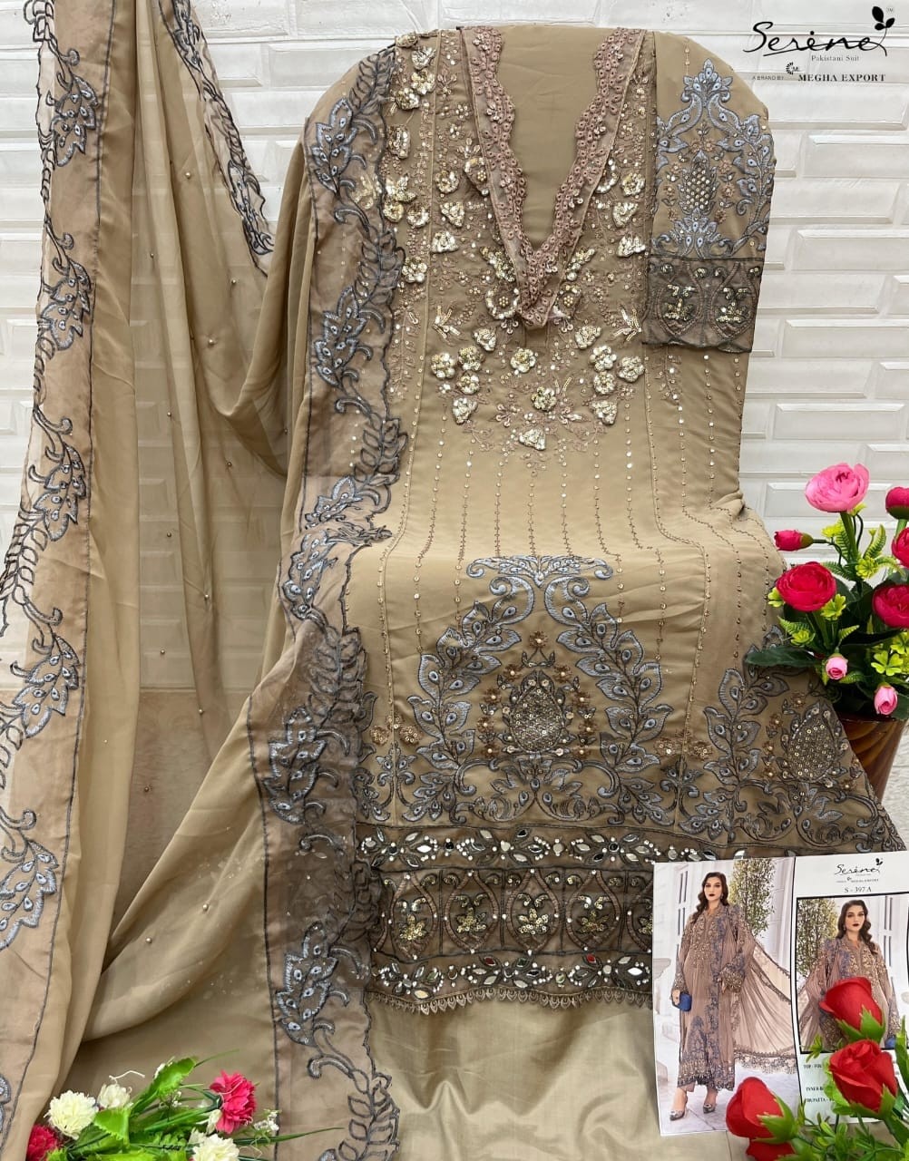 SERINE S 397 PAKISTANI FOX GEORGTTE WITH EMBROIDERY WORK SALWAR SUIT