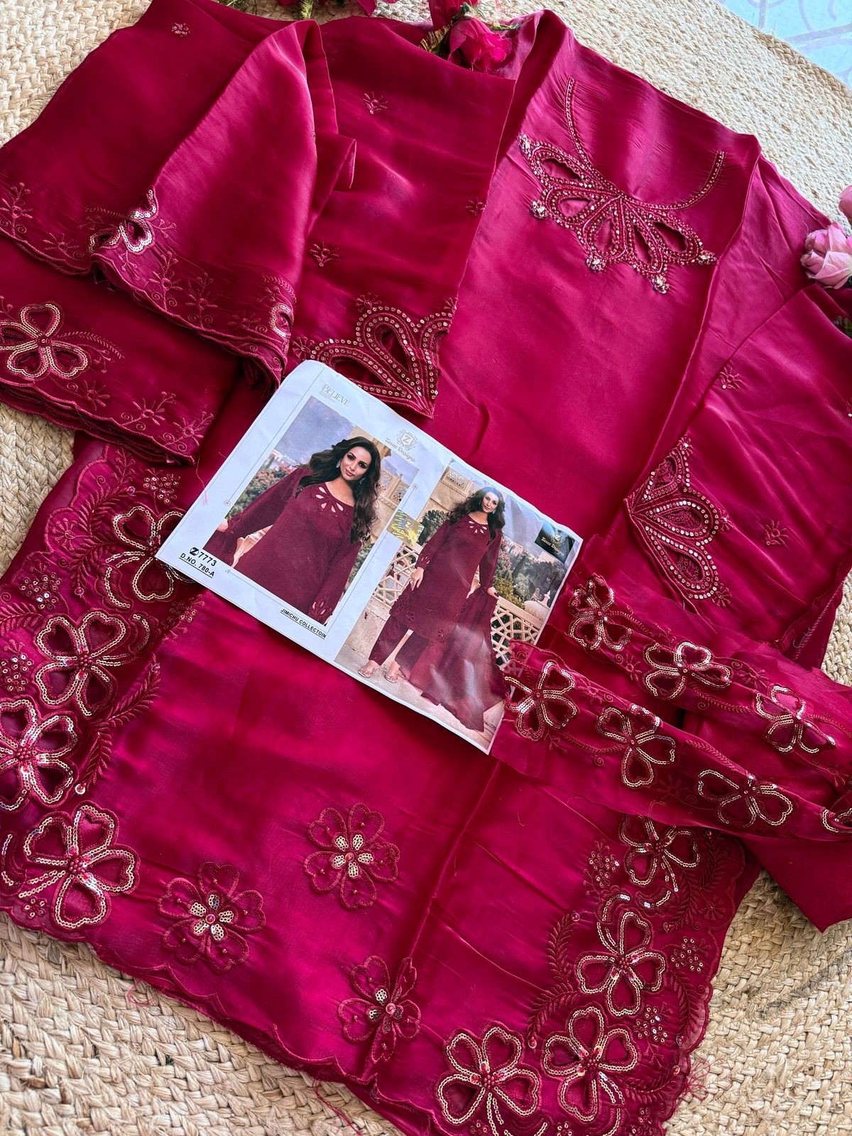 ZIAAZ DESIGNS 780 PAKISTANI JIMMY CHOO FABRIC WITH EMBROIDERY WORK