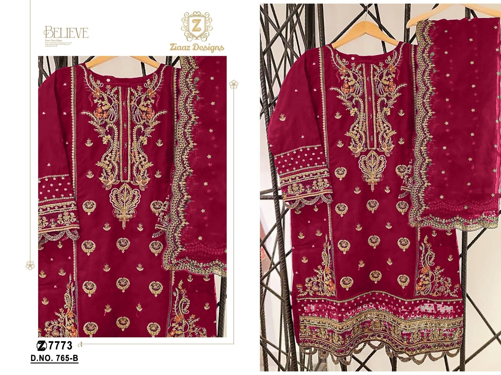 ZIAAZ DESIGNS 765 A -B PAKISTANI EID FESTIVL SALWAR SUIT
