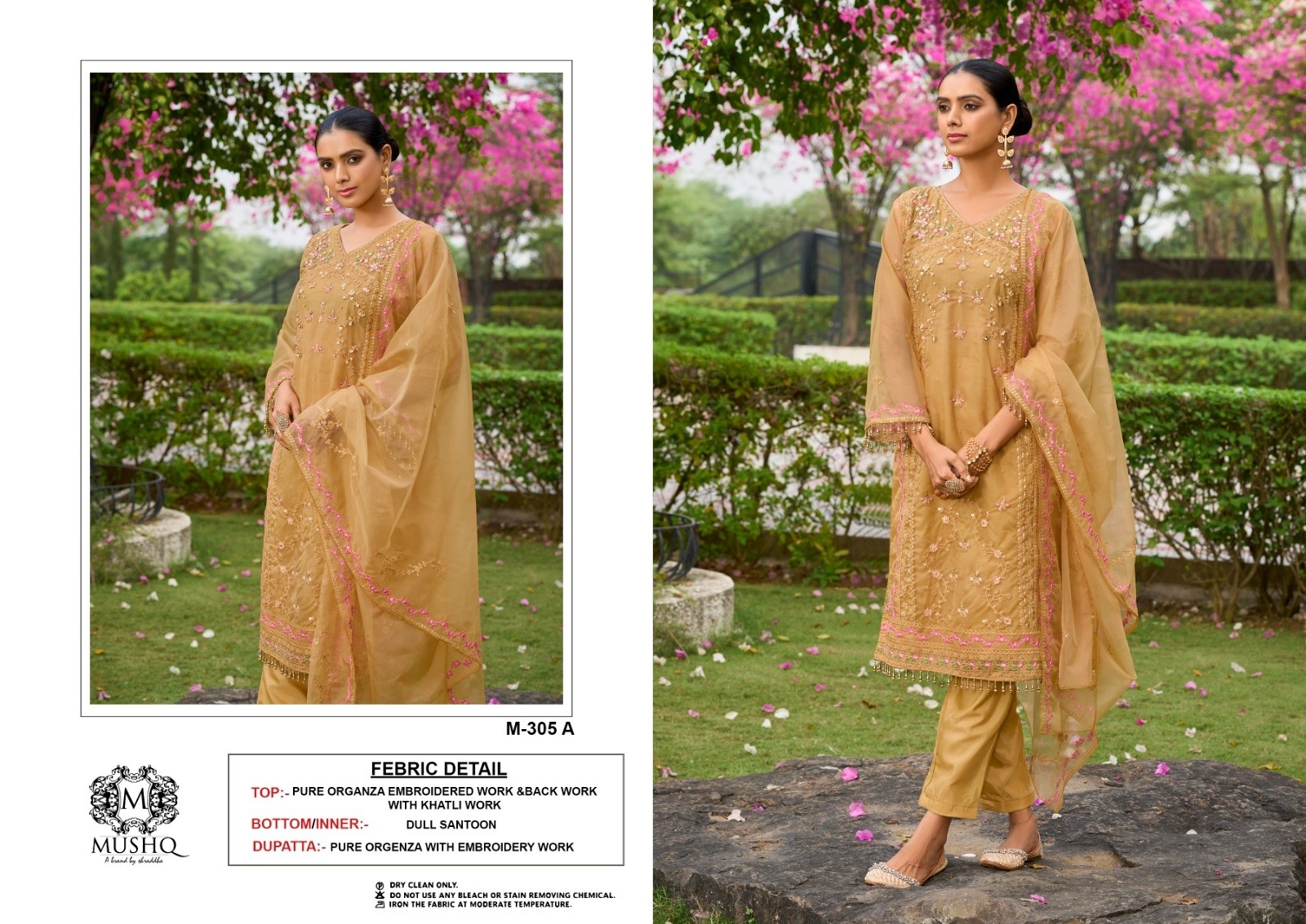  MUSHQ M 305 PAKISTNI EMBROIDERY WORK SUIT
