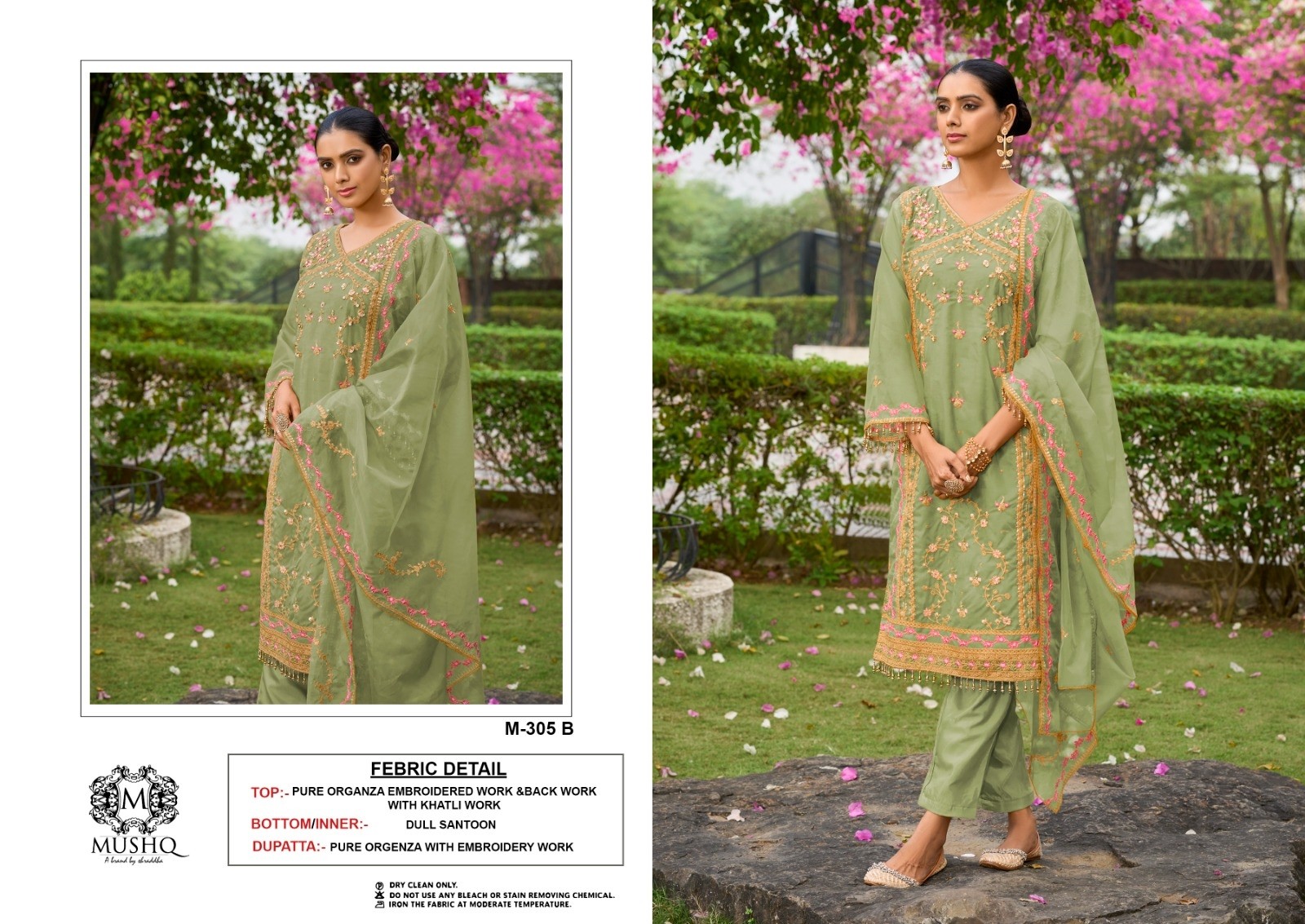  MUSHQ M 305 PAKISTNI EMBROIDERY WORK SUIT