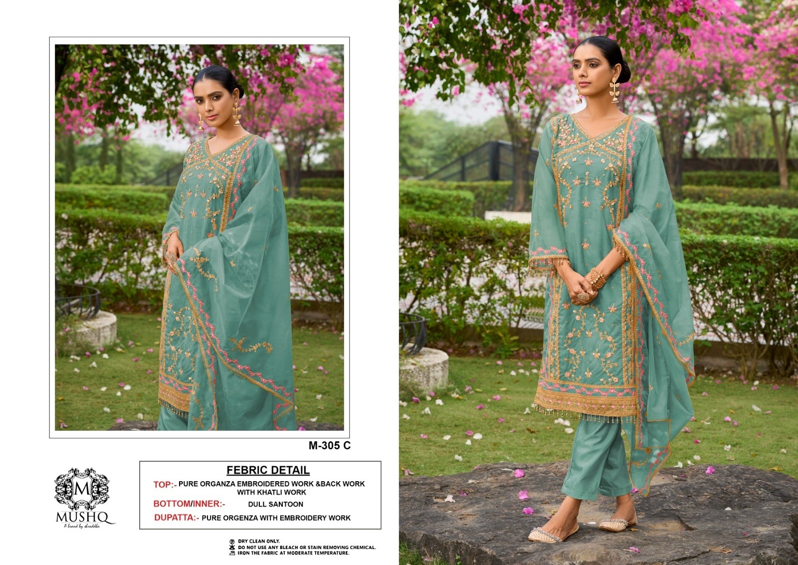  MUSHQ M 305 PAKISTNI EMBROIDERY WORK SUIT