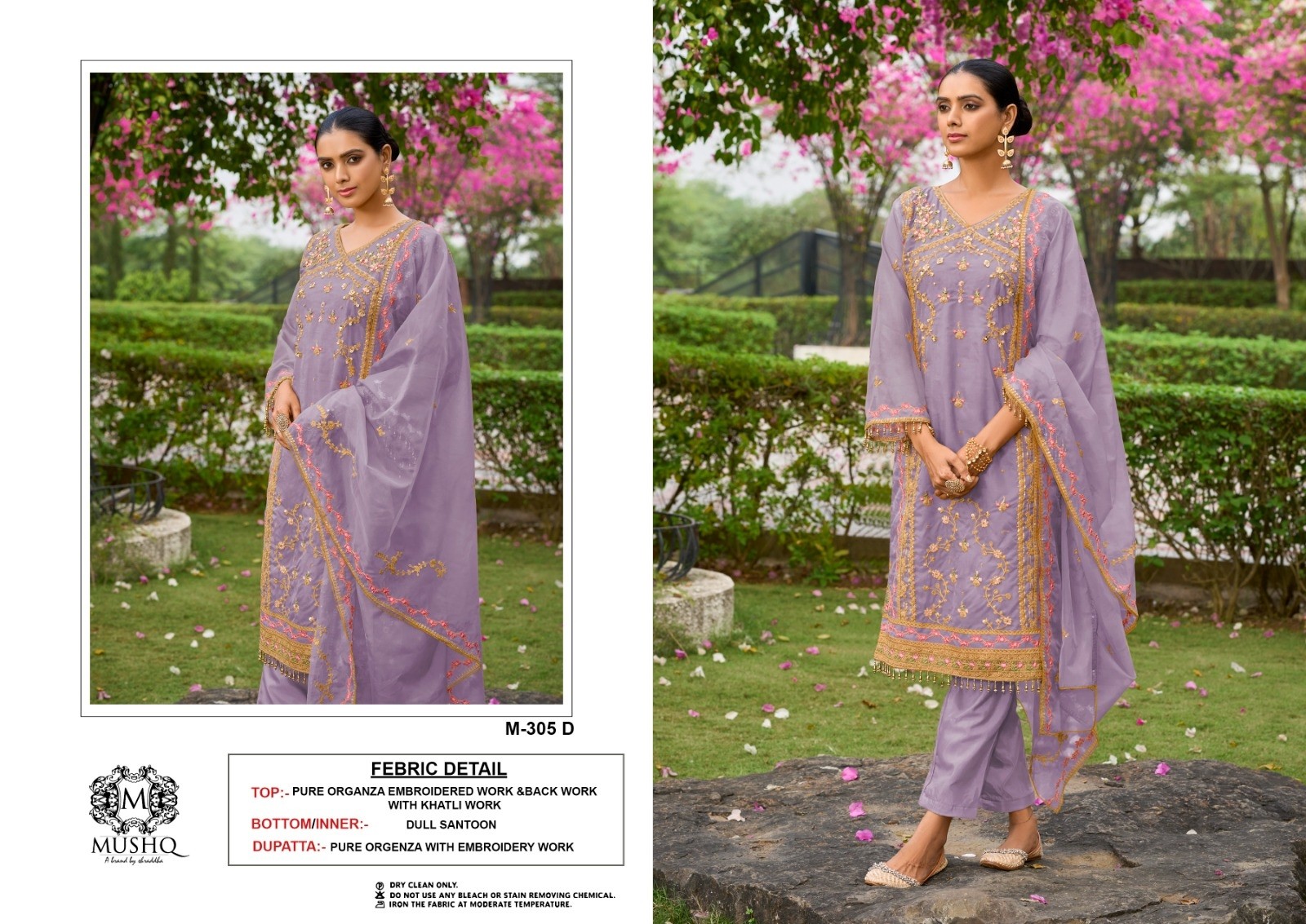  MUSHQ M 305 PAKISTNI EMBROIDERY WORK SUIT