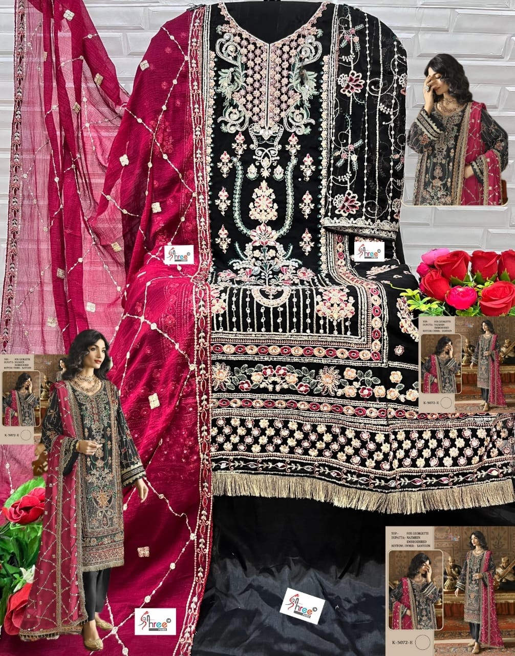 SHREE FAB K 5072 PAKISTANI GEORGTTE SALWAR SUIT WITH EMBROIDERY WORK