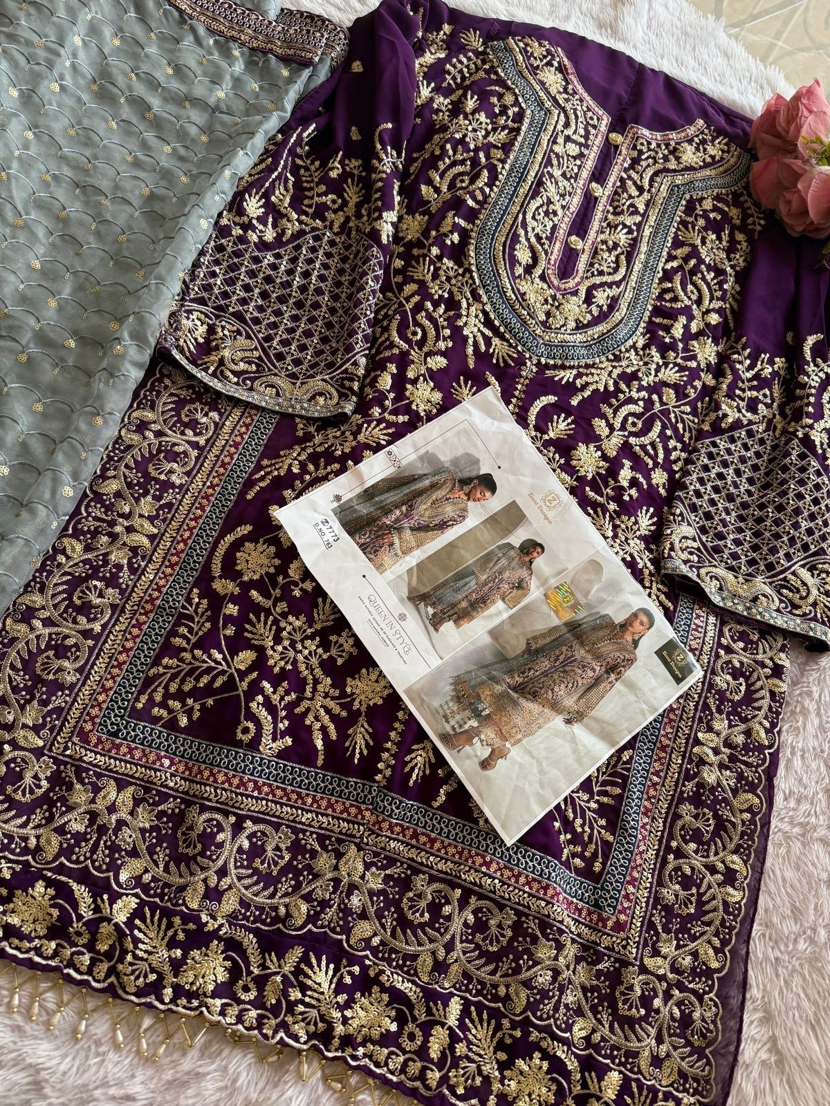 ZIAAZ DESIGNS 763 PAKISTANI EMBROIDERY SUIT WORK