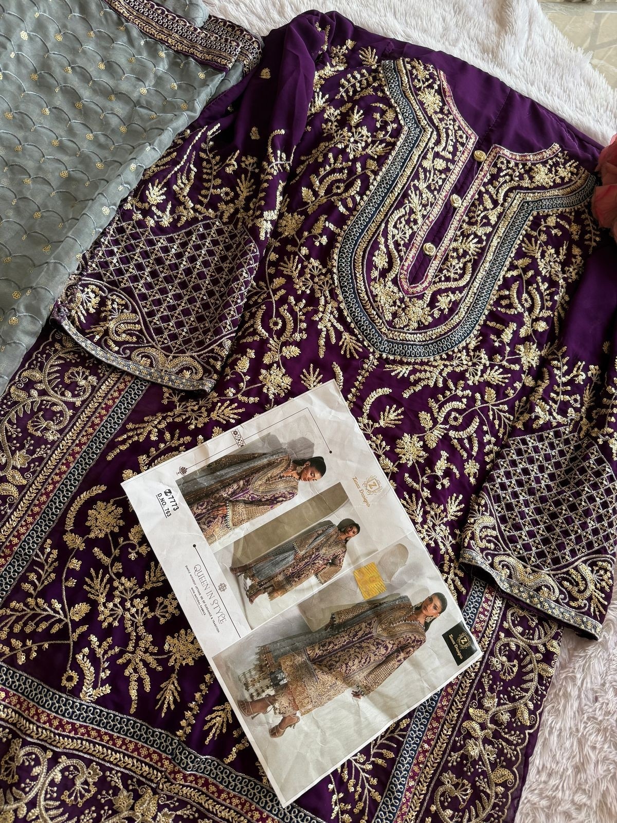 ZIAAZ DESIGNS 763 PAKISTANI EMBROIDERY SUIT WORK