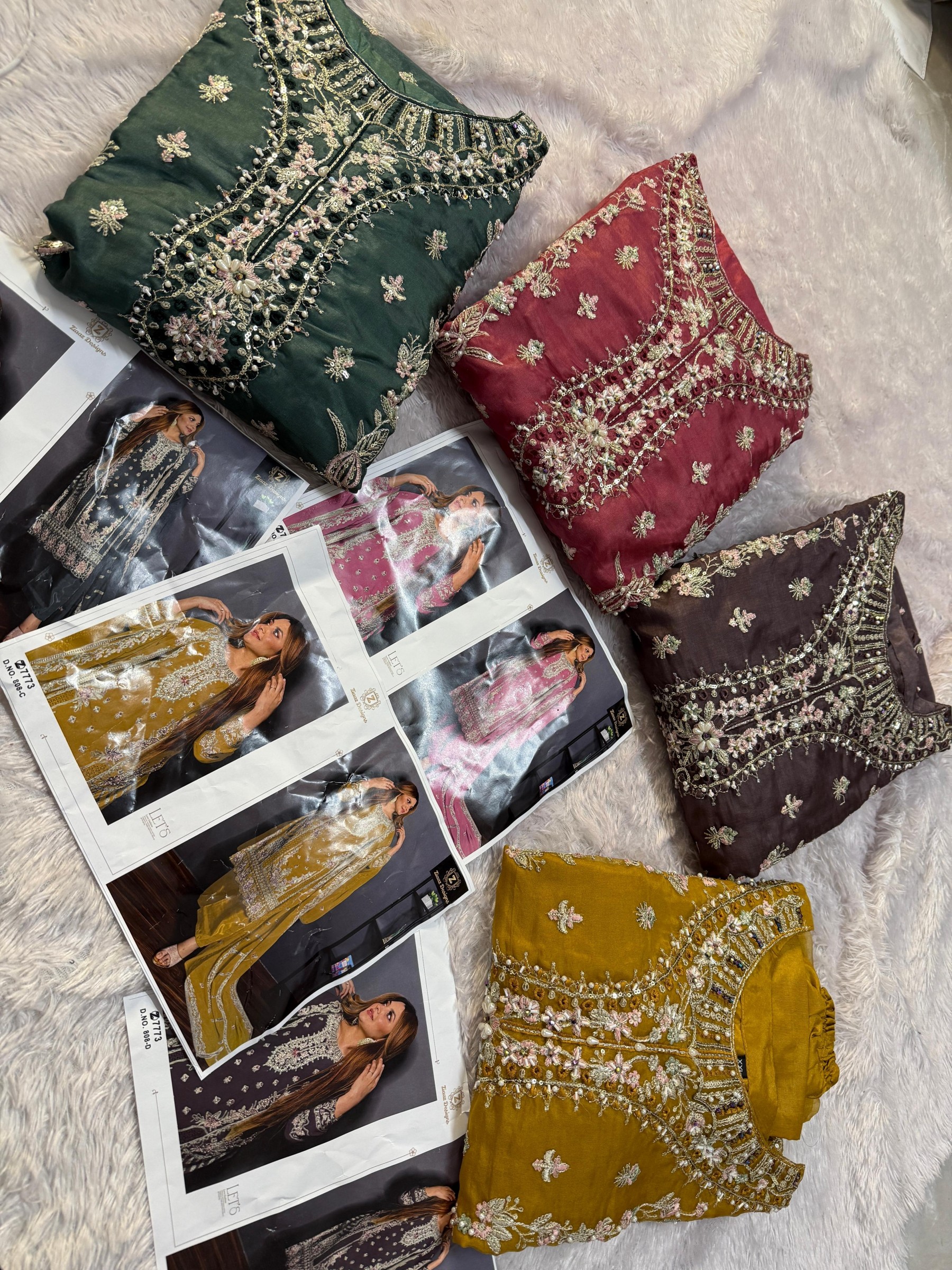 ZIAAZ DESIGNS 808 PAKISTANI ORGANZA SILK WITH HAND WORK SUIT