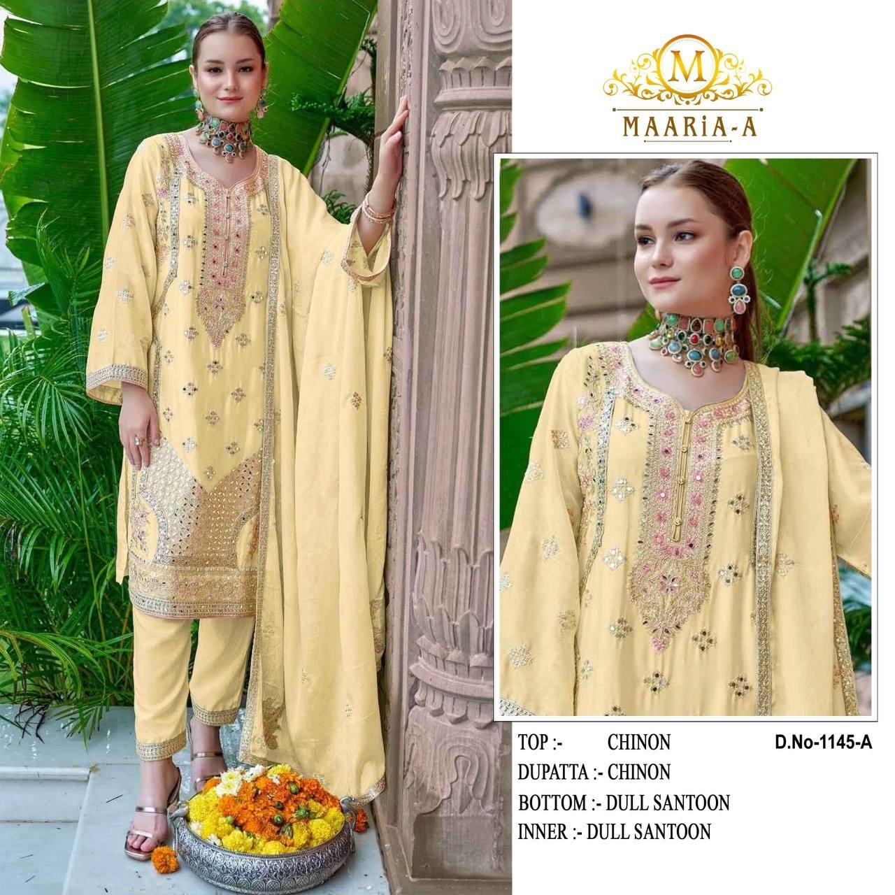 MAARiA~A 1145 PAKISTANI HEAVY CHINON SILK SALWAR SUIT