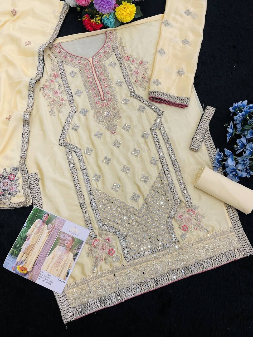 MAARiA~A 1145 PAKISTANI HEAVY CHINON SILK SALWAR SUIT