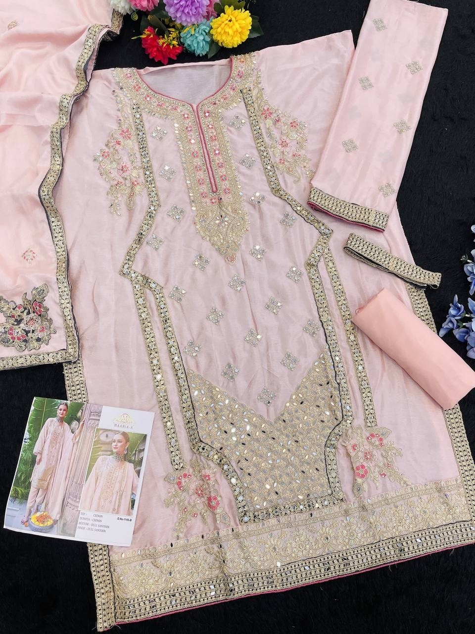 MAARiA~A 1145 PAKISTANI HEAVY CHINON SILK SALWAR SUIT