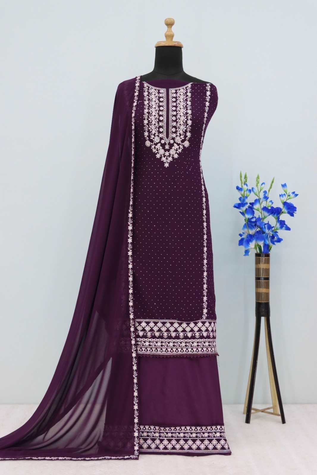 TAWAKKAL1304 PAKISTANI DESIGNER HEAVY EMBROIDERY SALWAR SUIT