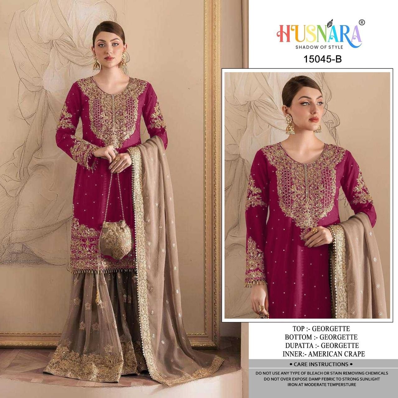 HUSNARA 15045  READY MADE COLLETION SHARARA SALWAR SUIT