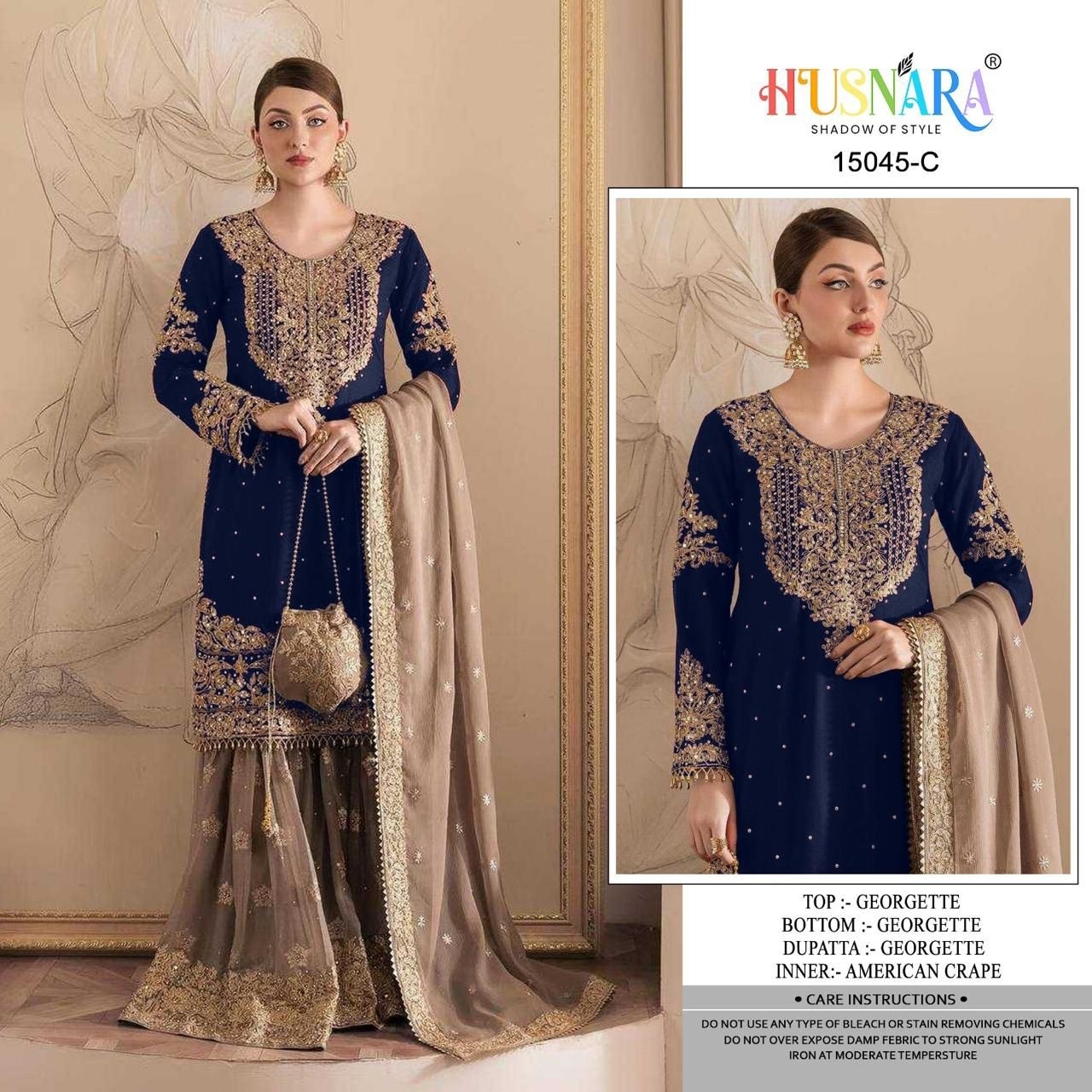 HUSNARA 15045  READY MADE COLLETION SHARARA SALWAR SUIT