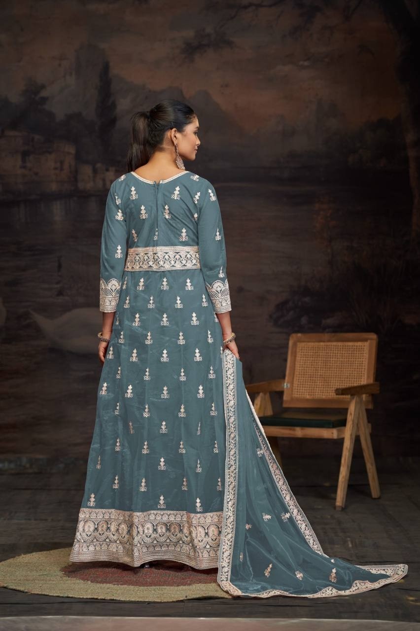 MAARIA-A 1164 PAKISTANI STYLE GOWN WITH EMBROIDERY WORK