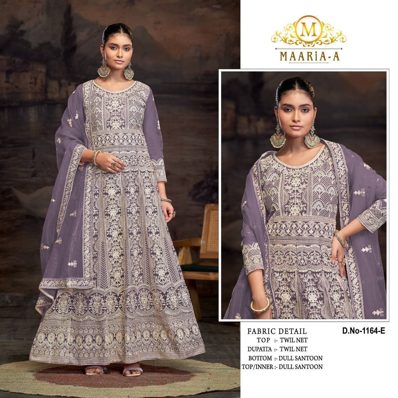 MAARIA-A 1164 PAKISTANI STYLE GOWN WITH EMBROIDERY WORK