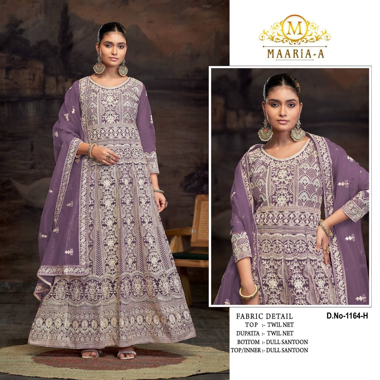 MAARIA-A 1164 PAKISTANI STYLE GOWN WITH EMBROIDERY WORK
