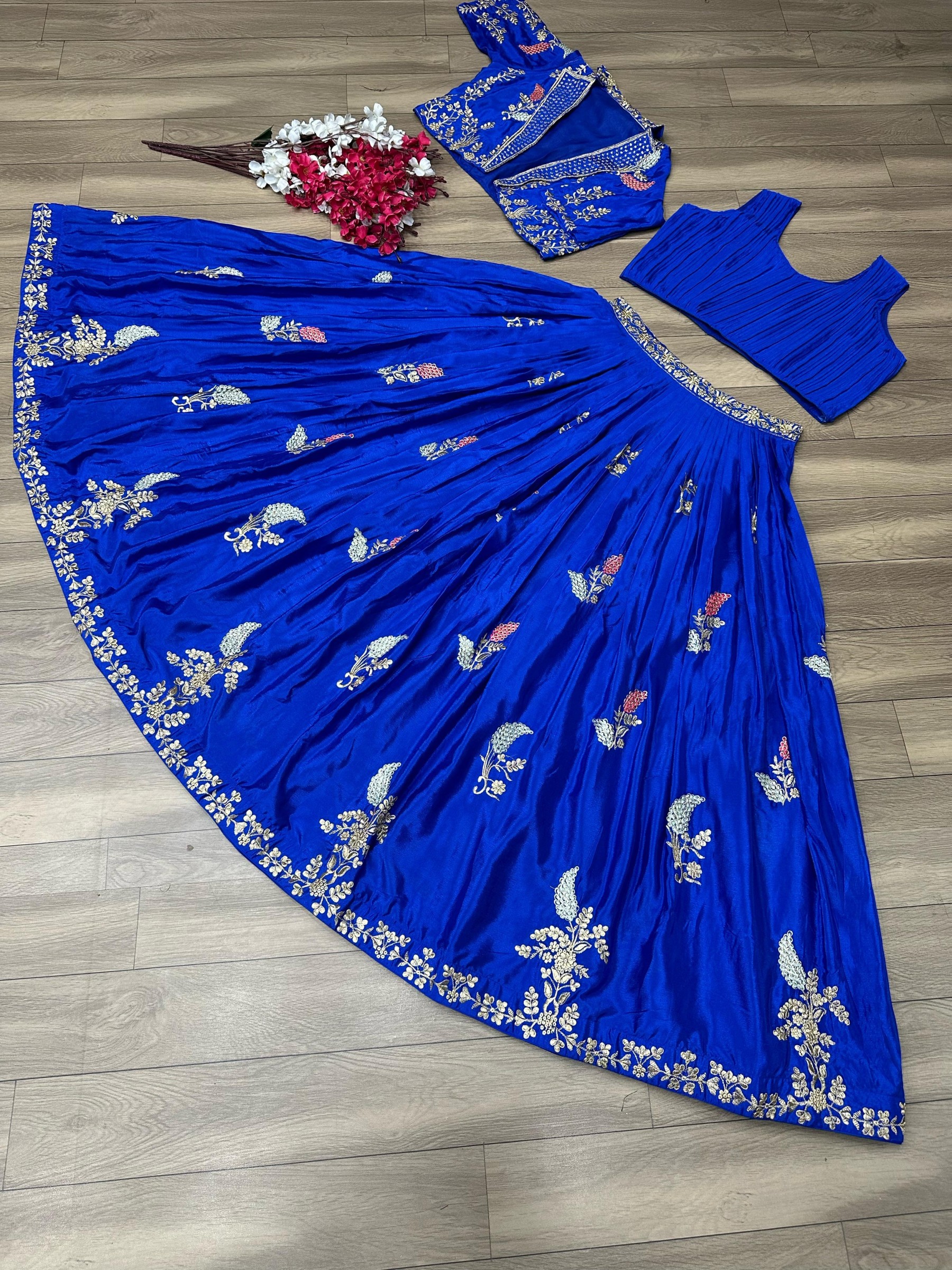  New Designer Wedding Wear Crop Top Embrodery Work Lehenga Choli With Jacket 