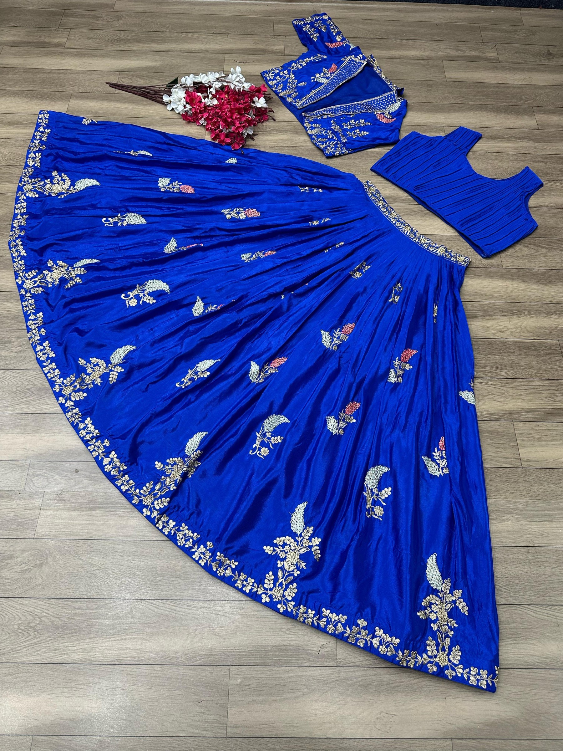  New Designer Wedding Wear Crop Top Embrodery Work Lehenga Choli With Jacket 