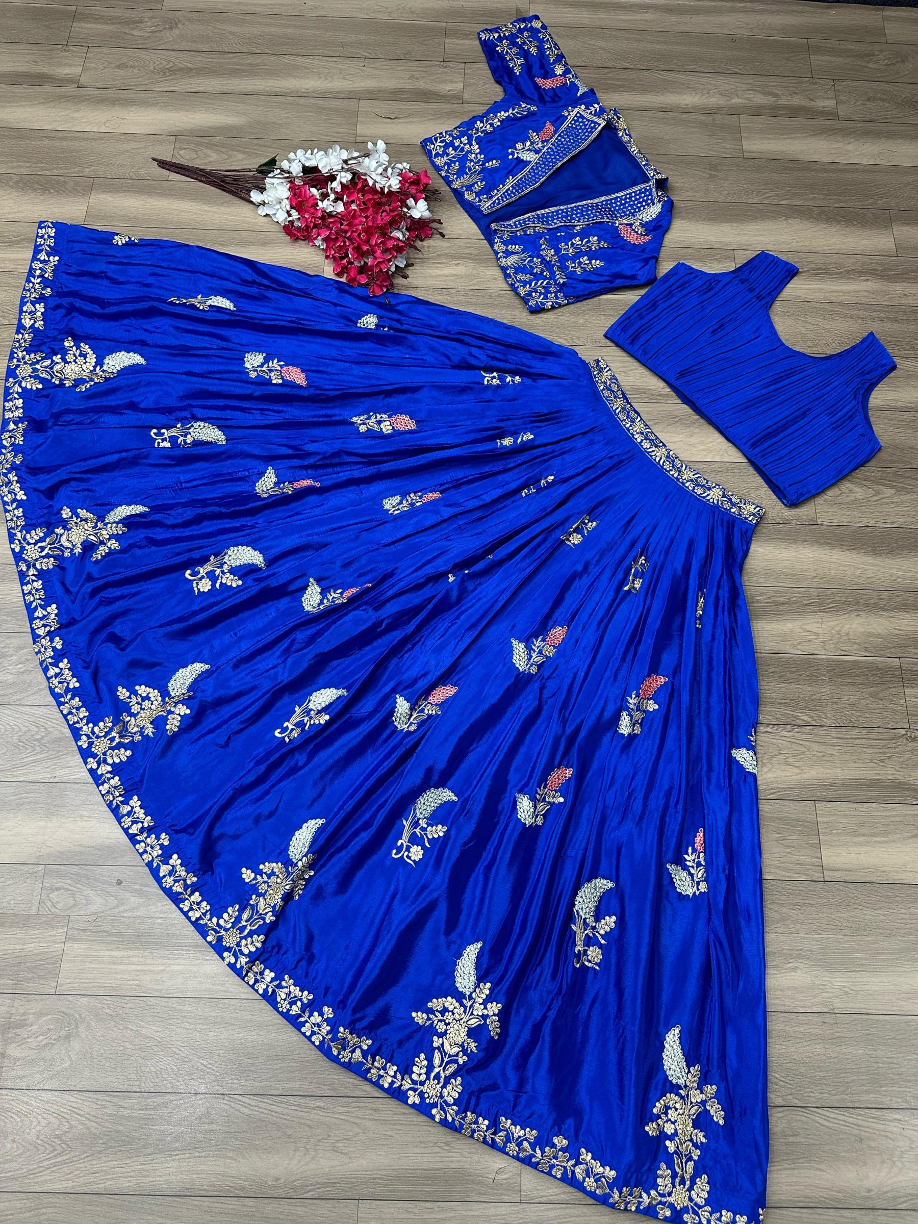  New Designer Wedding Wear Crop Top Embrodery Work Lehenga Choli With Jacket 