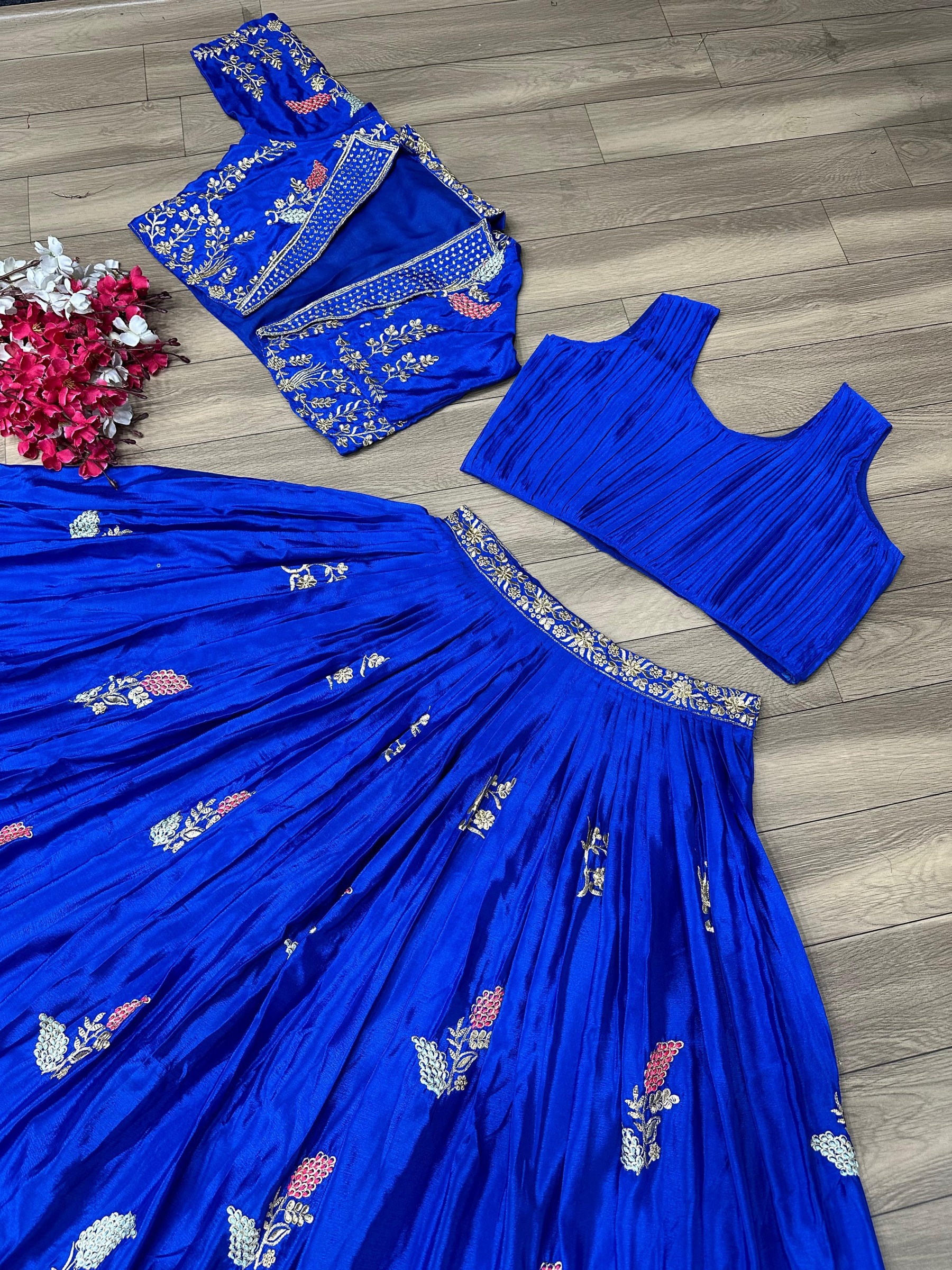  New Designer Wedding Wear Crop Top Embrodery Work Lehenga Choli With Jacket 