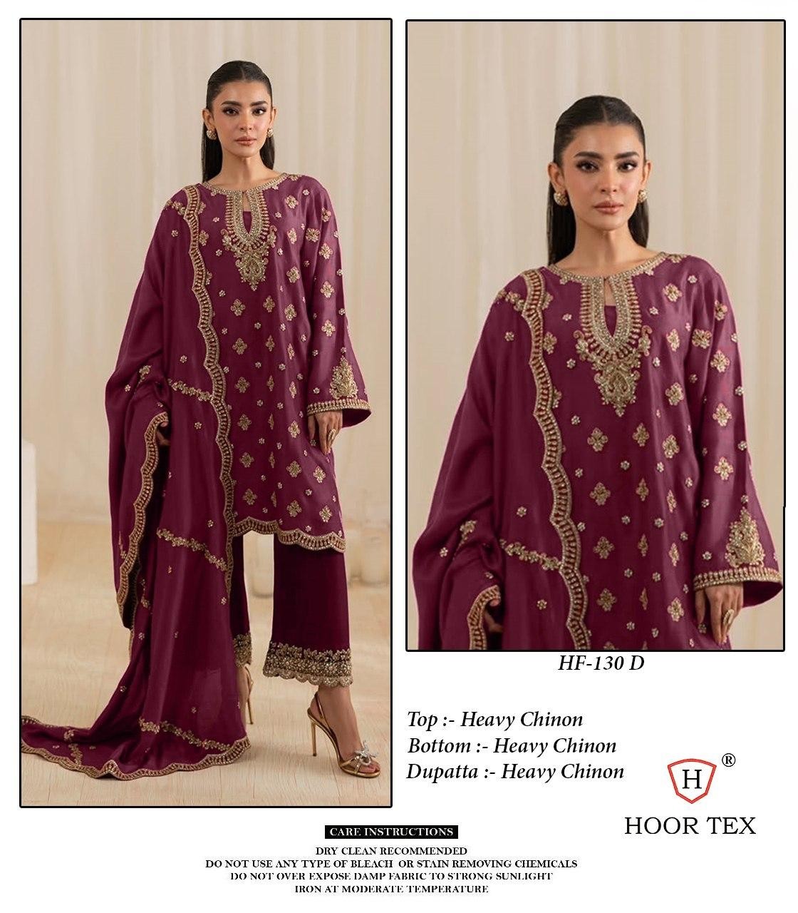 HOOR TEX HF 130 PAKISTANI READY MADE HEAVY CHINON SALWAR SUIT
