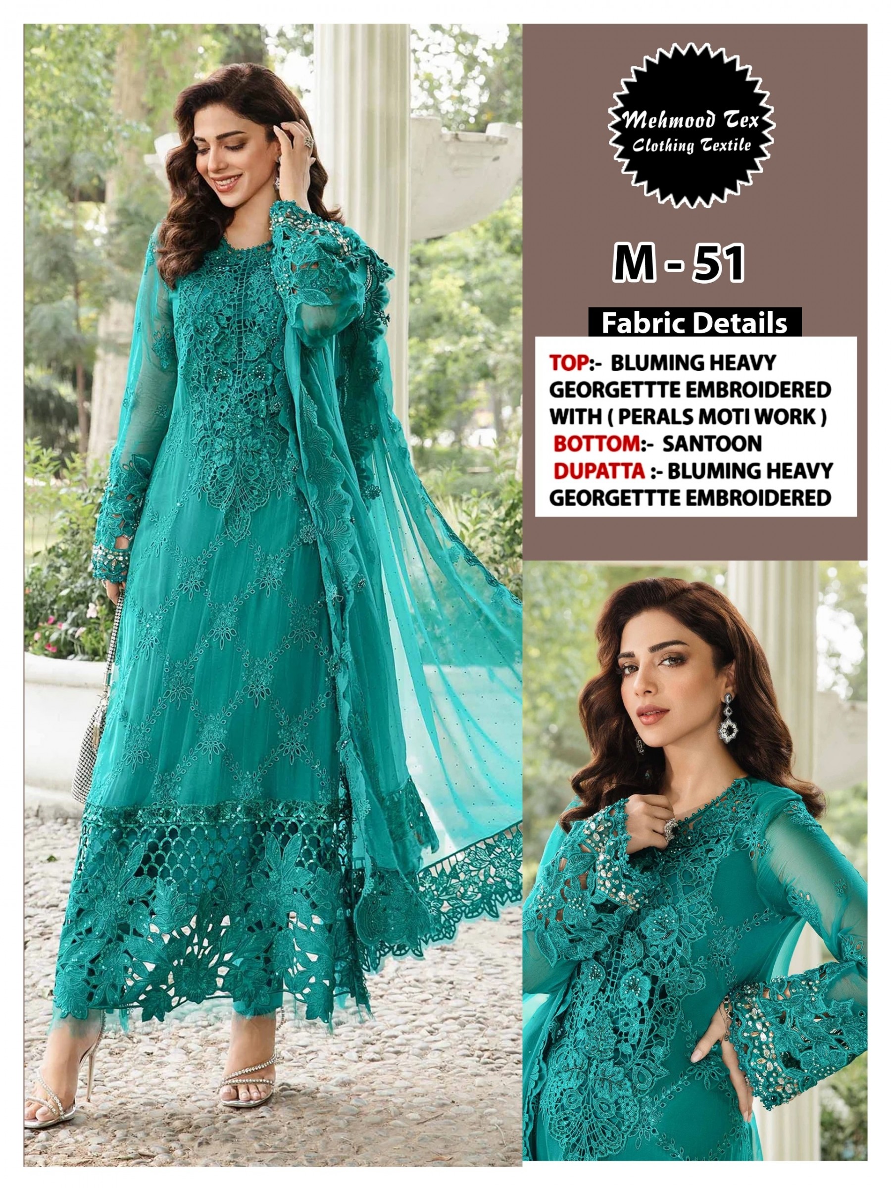 MEHMOOD TEX  M 51 PAKISTANI FOX GEORGTTE SALWAR SUIT