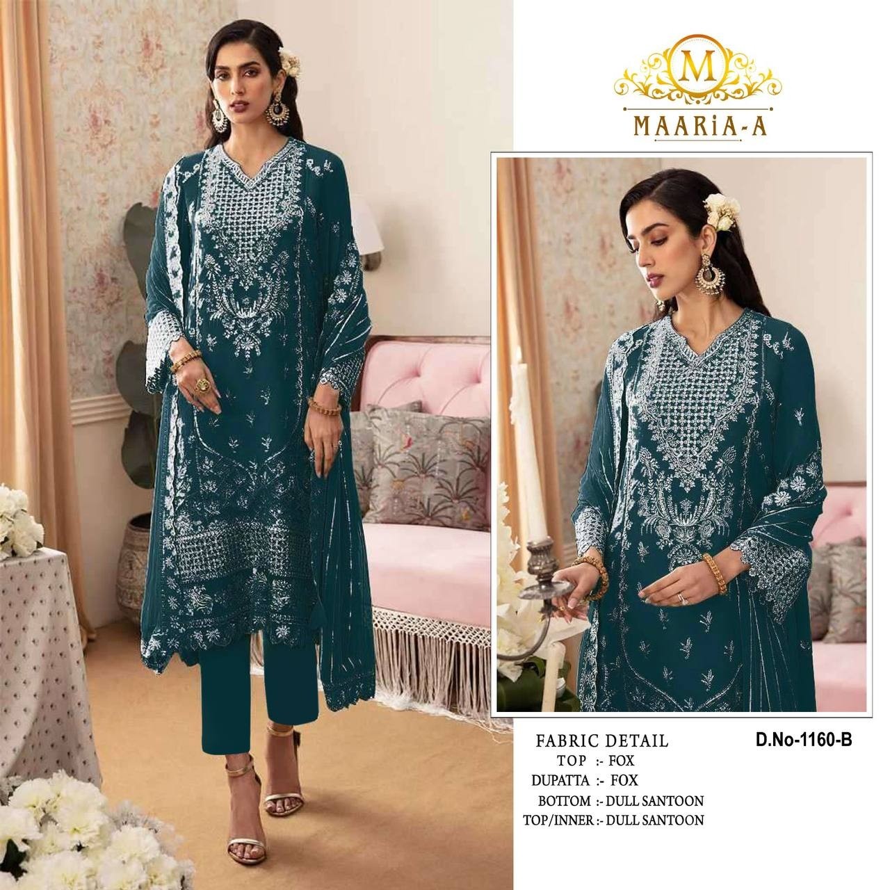 MAARiA-A 1160 PAKISTANI FOX GEORGTTE WITH EMBROIDERY WORK SALWAR SUIT