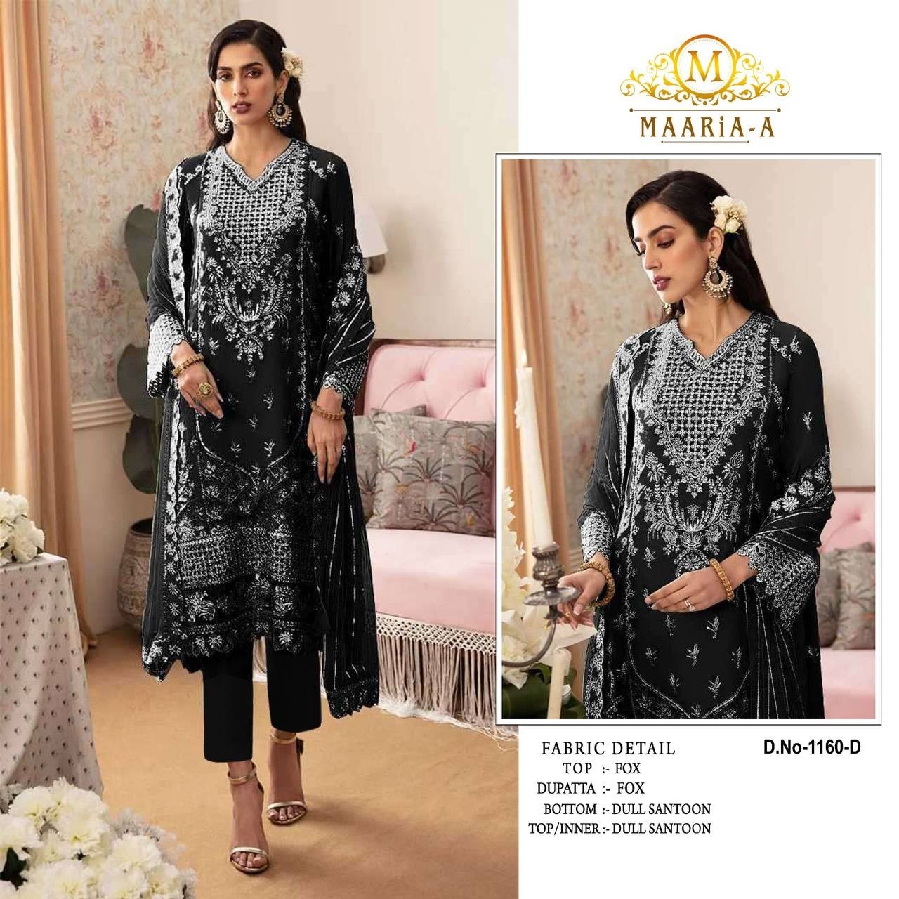 MAARiA-A 1160 PAKISTANI FOX GEORGTTE WITH EMBROIDERY WORK SALWAR SUIT