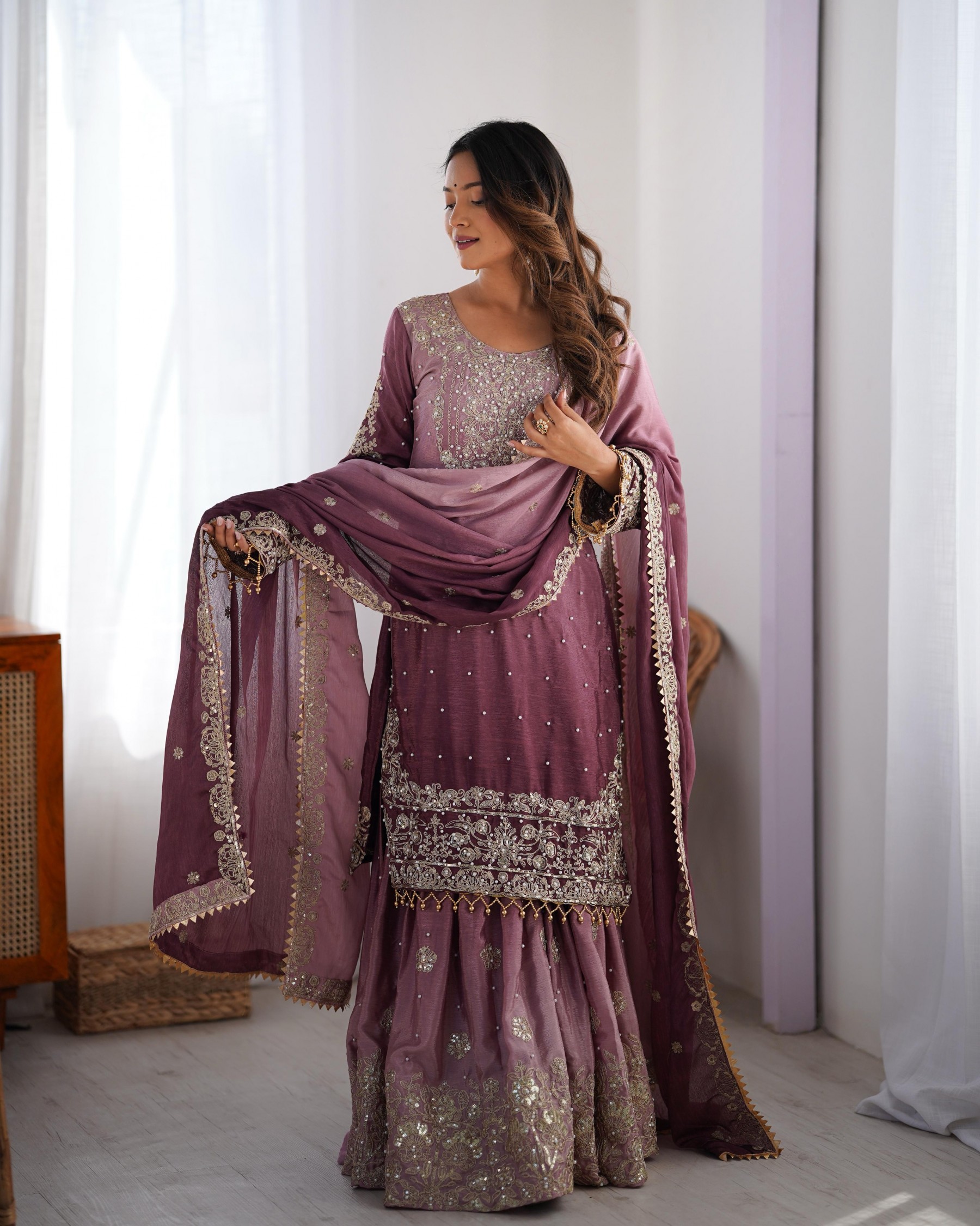 NEW DESIGNER PARTY WEAR TOP AND PALZZO SALWAR SUIT 