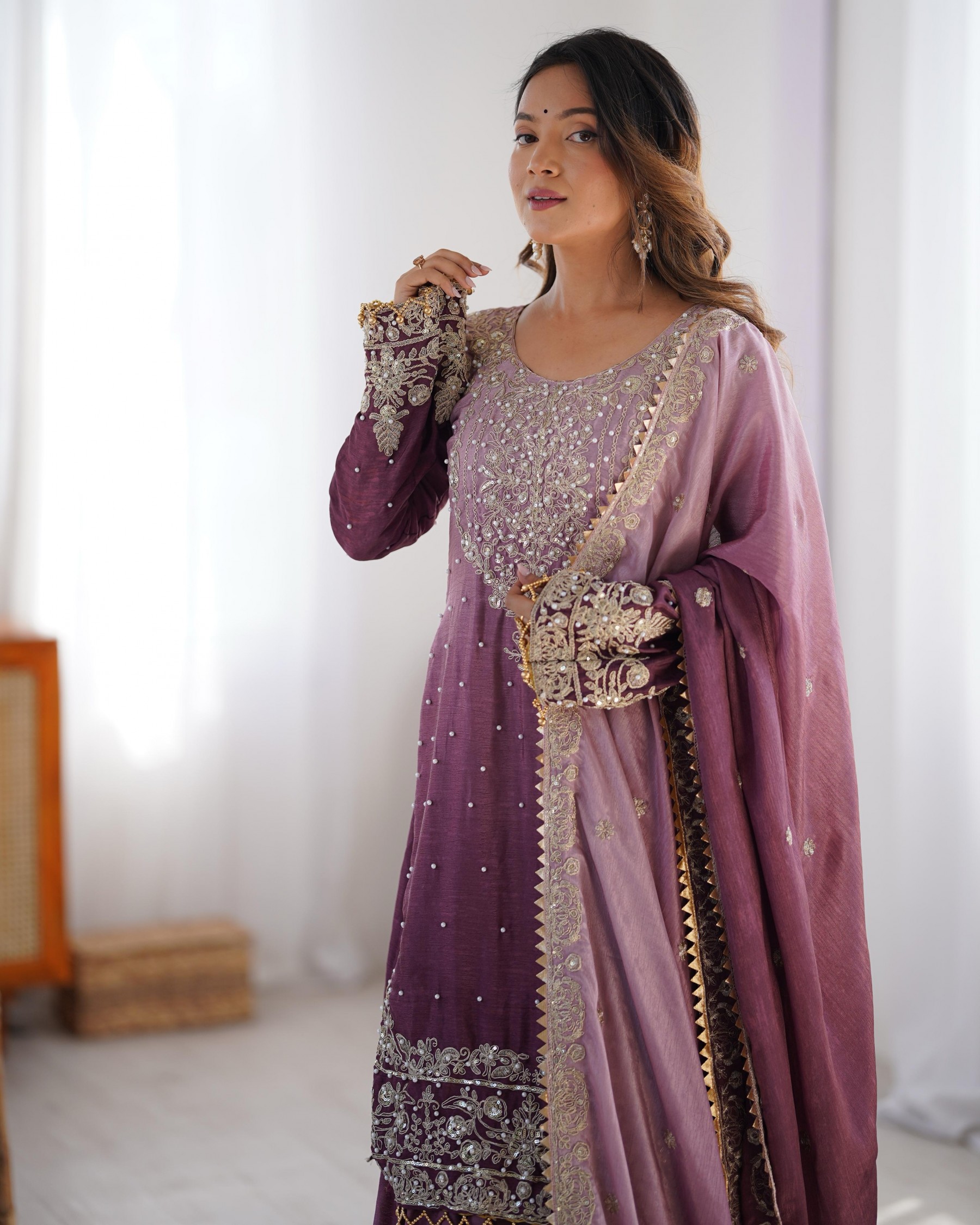 NEW DESIGNER PARTY WEAR TOP AND PALZZO SALWAR SUIT 