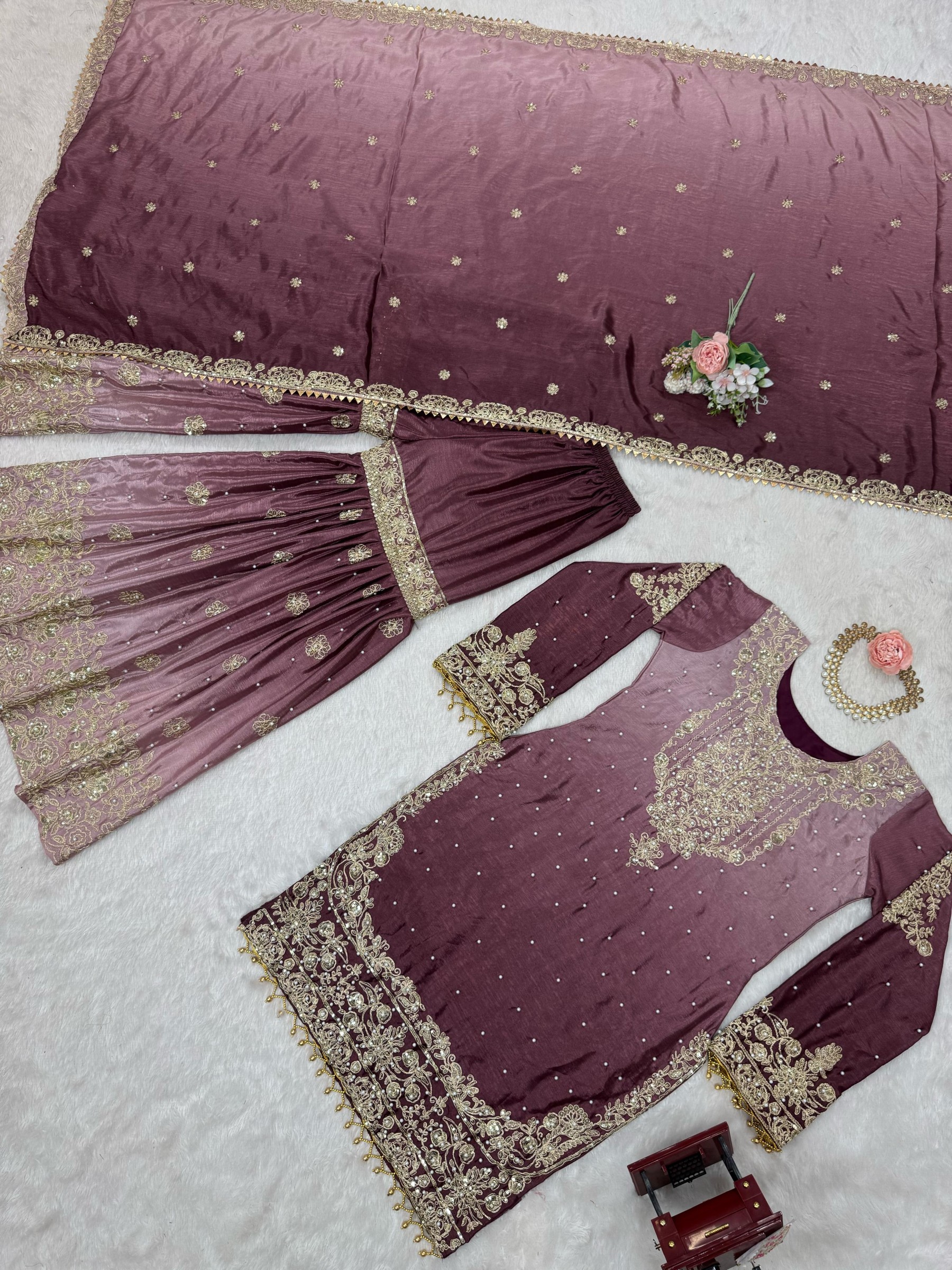 NEW DESIGNER PARTY WEAR TOP AND PALZZO SALWAR SUIT 