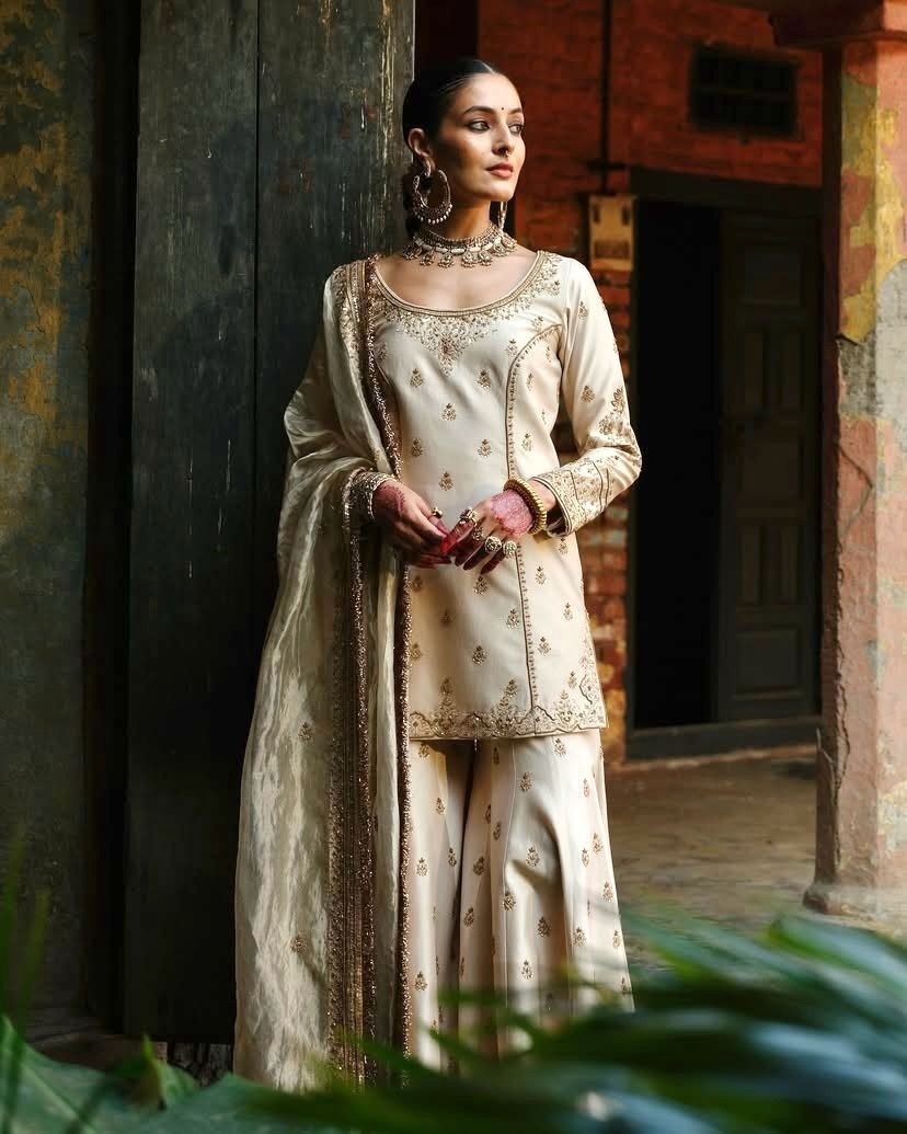  BEAUTY OF YOUR WARDROBE WITH THIS NEWLY LAUNCHED KURTI PLAZZO SET WITH BEAUTIFUL ORGANZA SILK DUPATTA