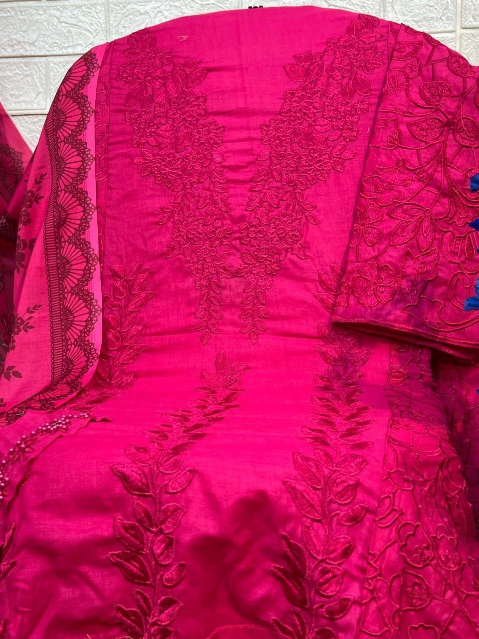 FLORENT 1004 PAKISTANI RED COLOUR COTTON WITH EMBROIDERY SALWAR SUIT